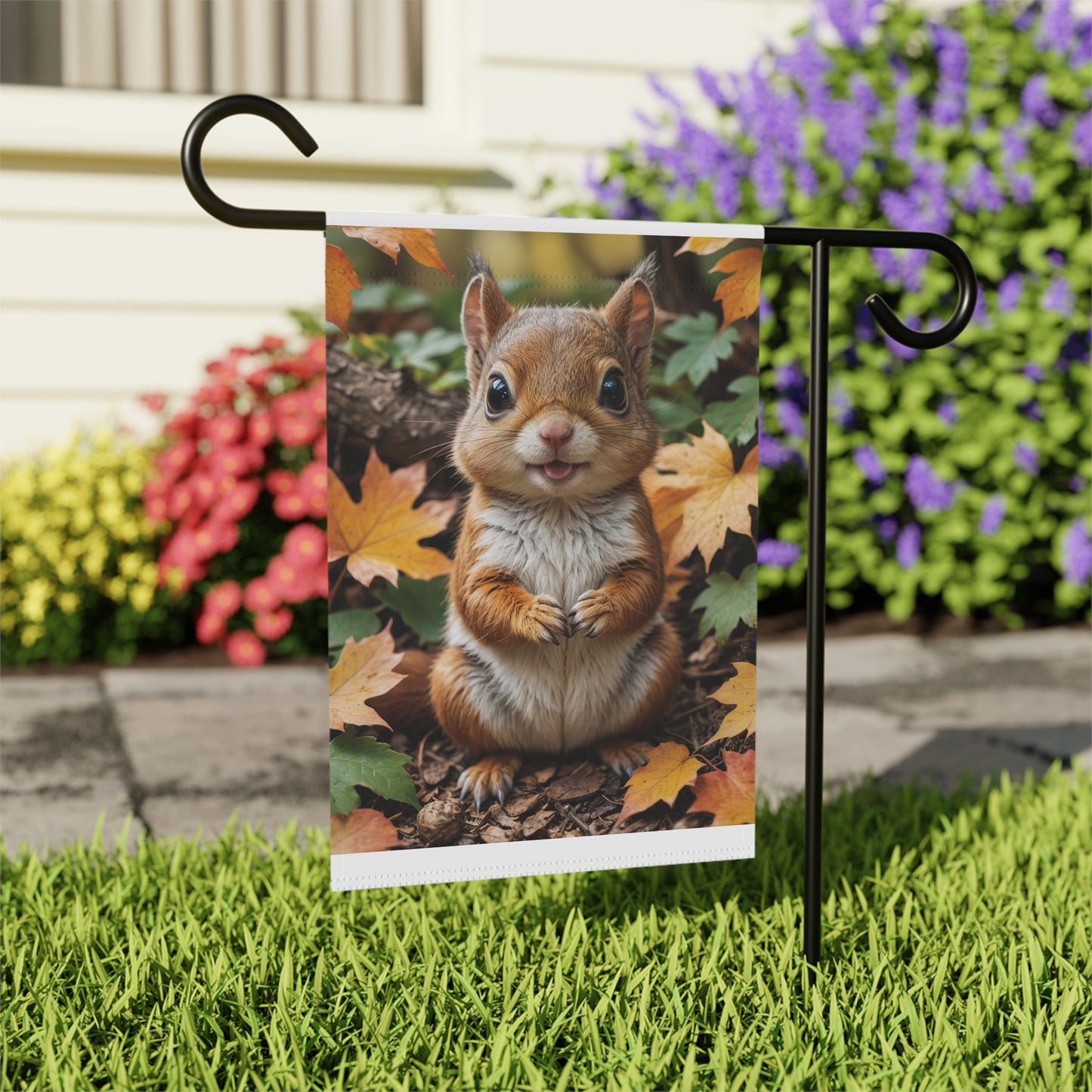 Cute Baby Squirrel Garden Flag