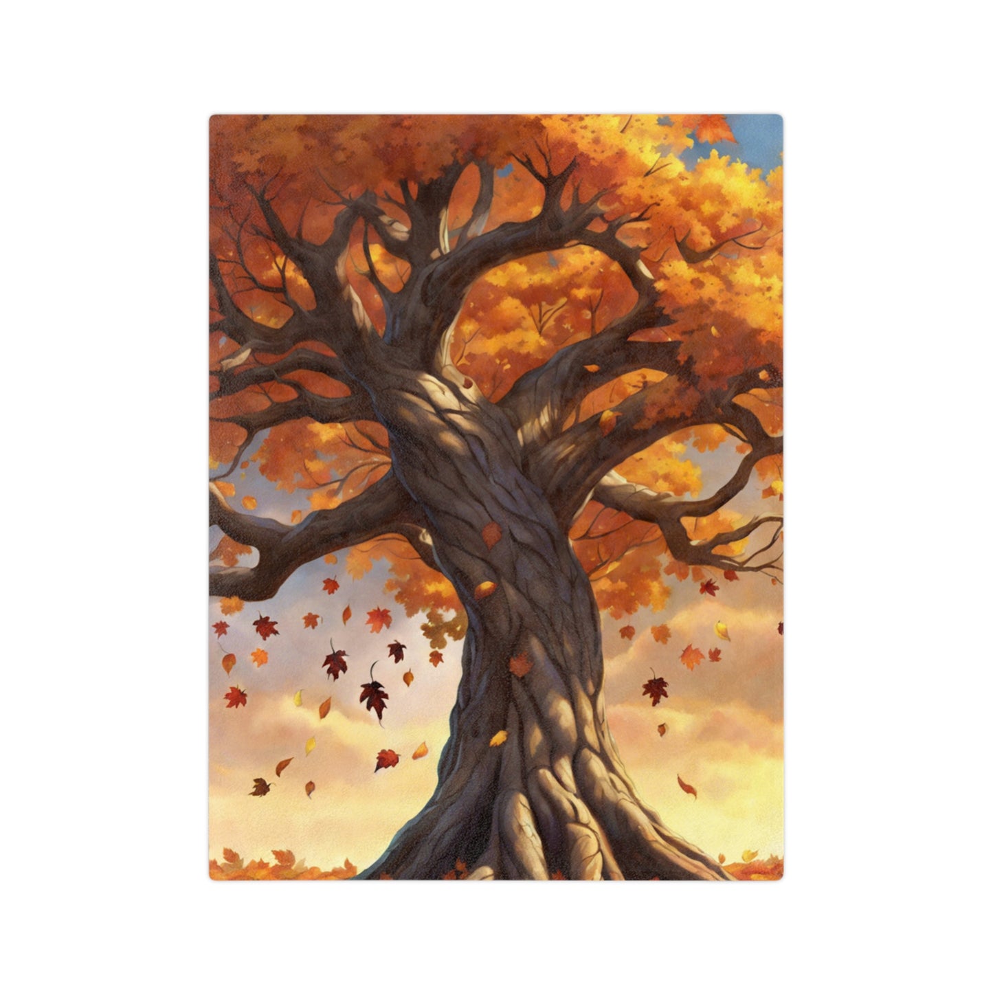 Majestic Autumn Tree Velveteen Blanket