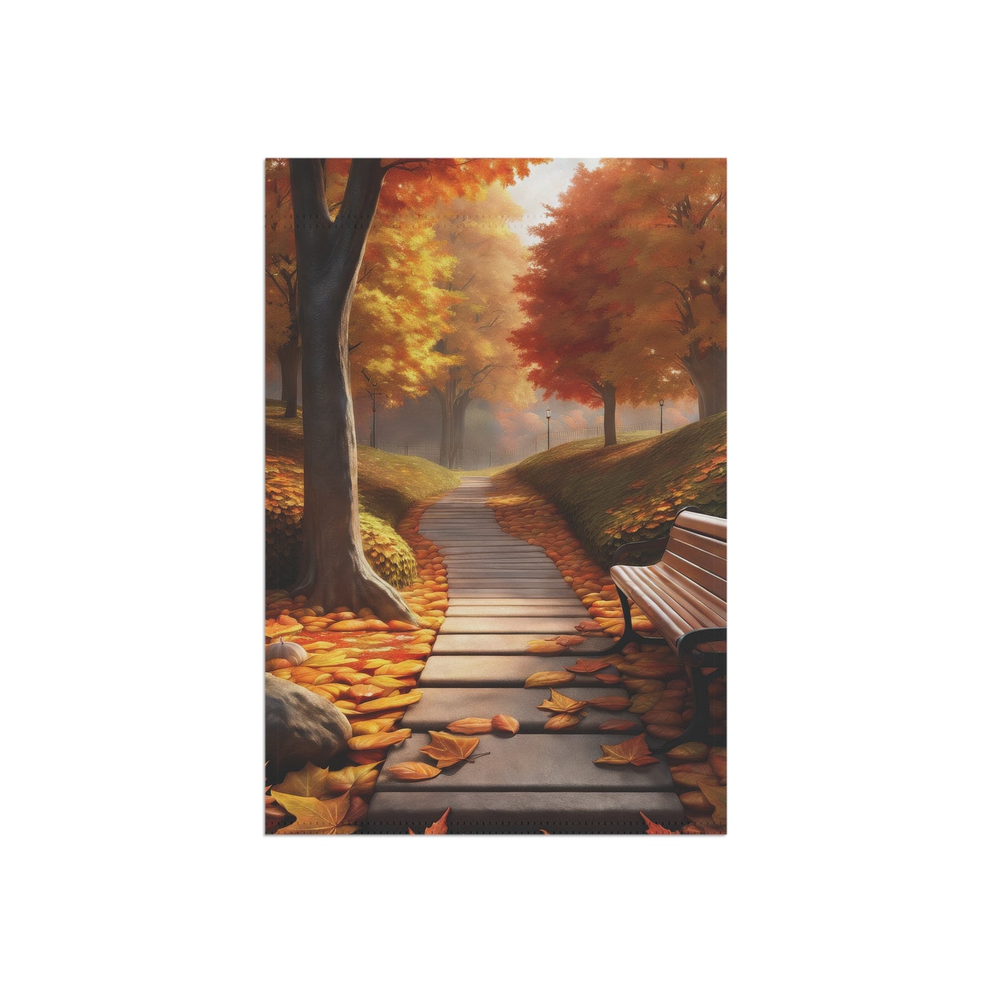 Scenic Autumn Garden Flag