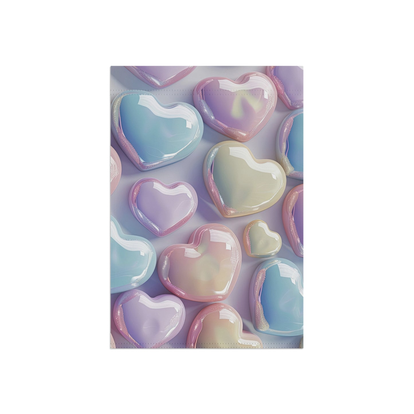 Pastel Hearts Garden Flag