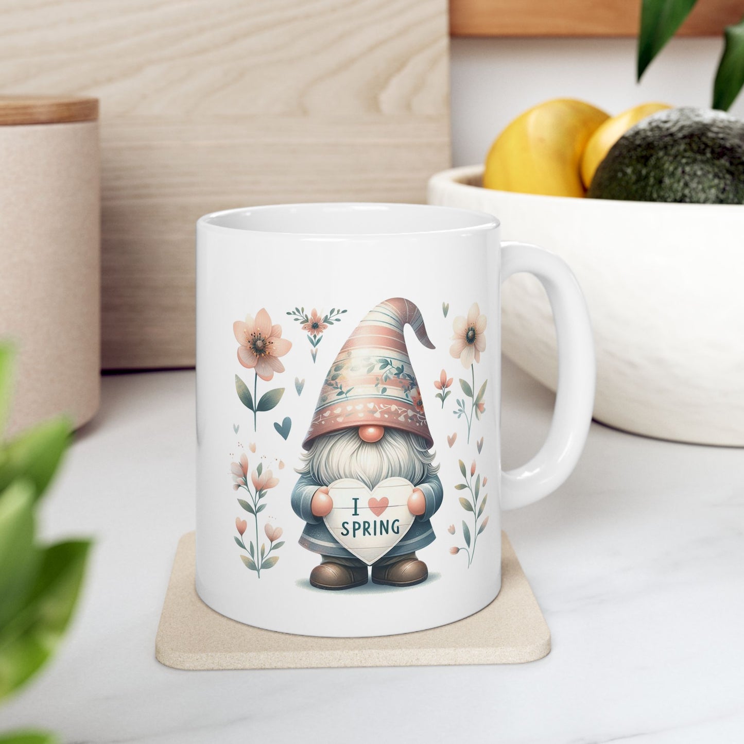 "I Love Spring" Gnome Coffee Mug