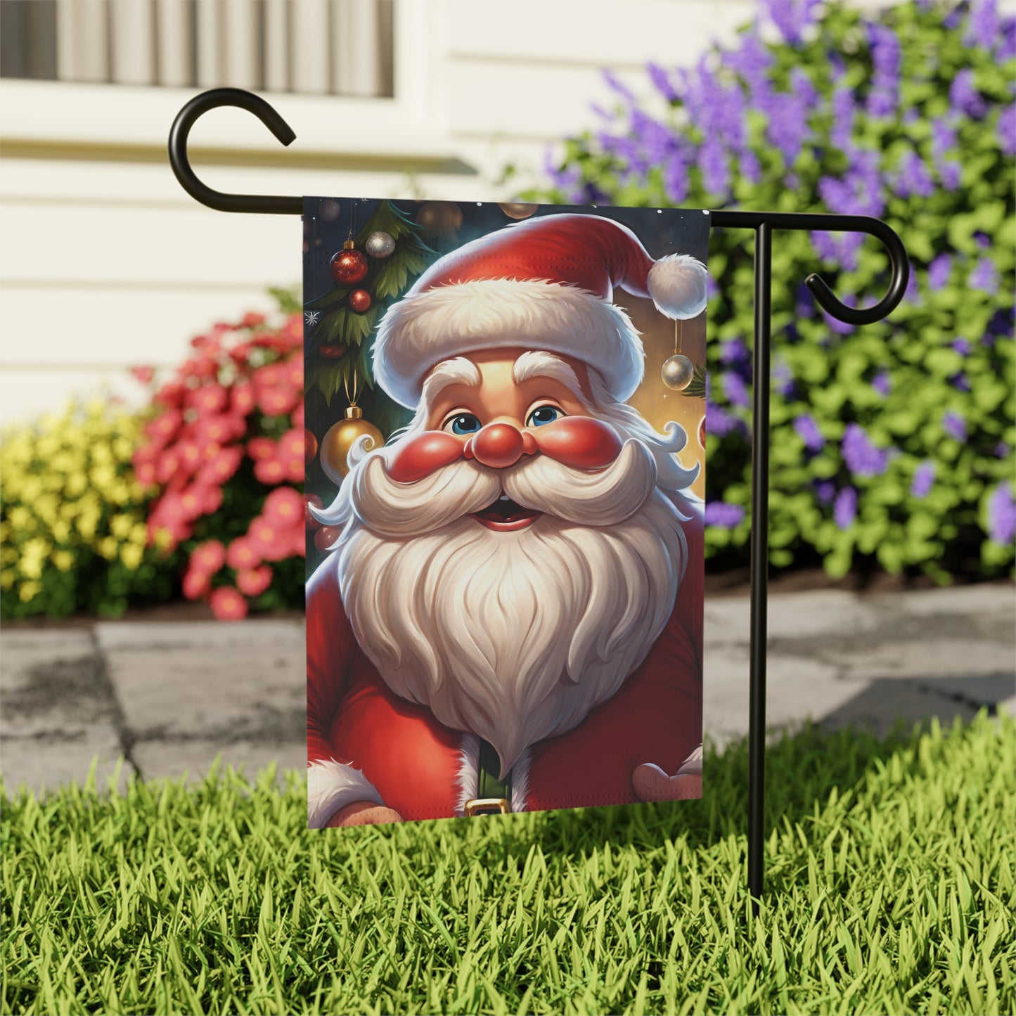 Jolly Old Saint Nick Holiday Garden Flag/ House Banner