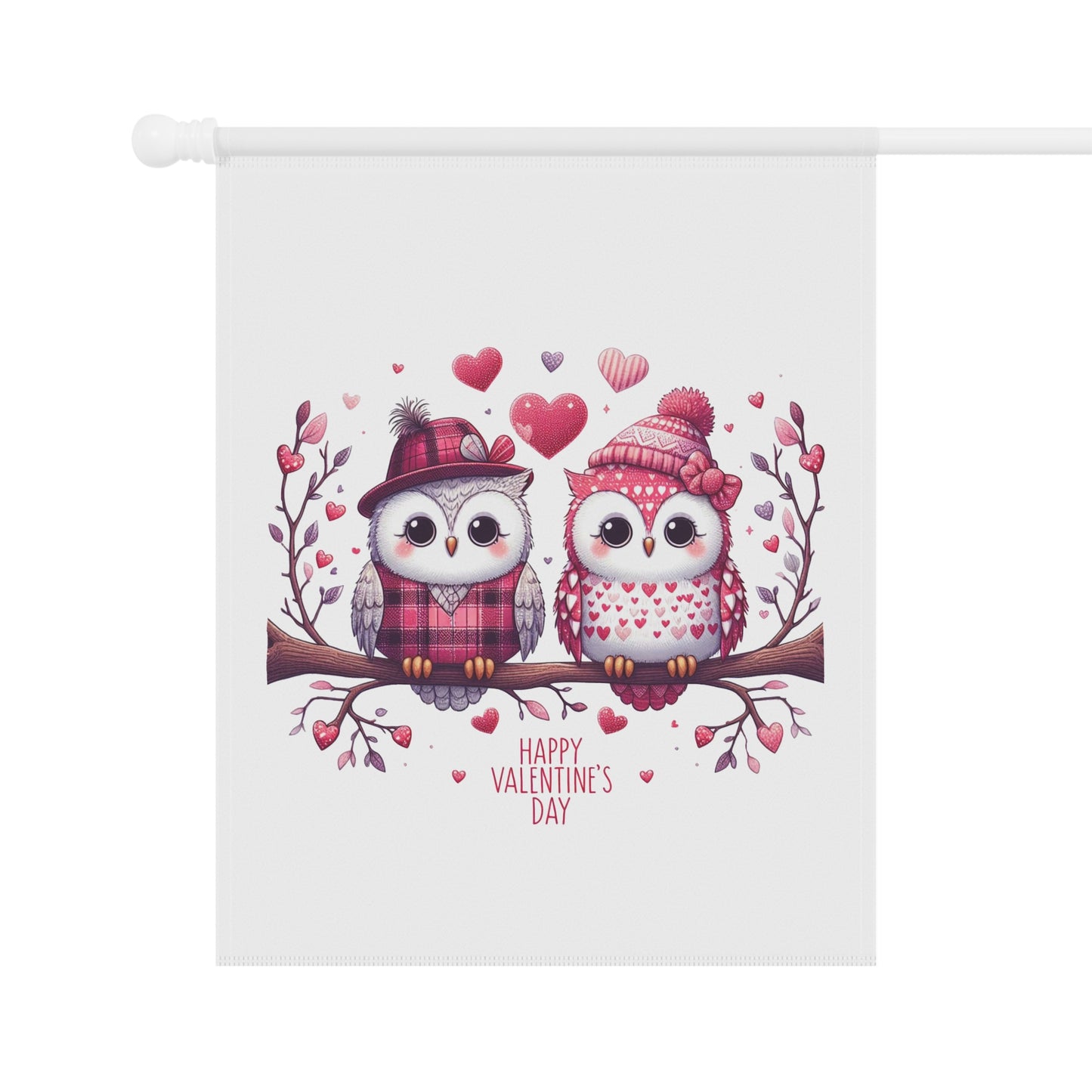 Precious Owl Valentine's Garden Flag