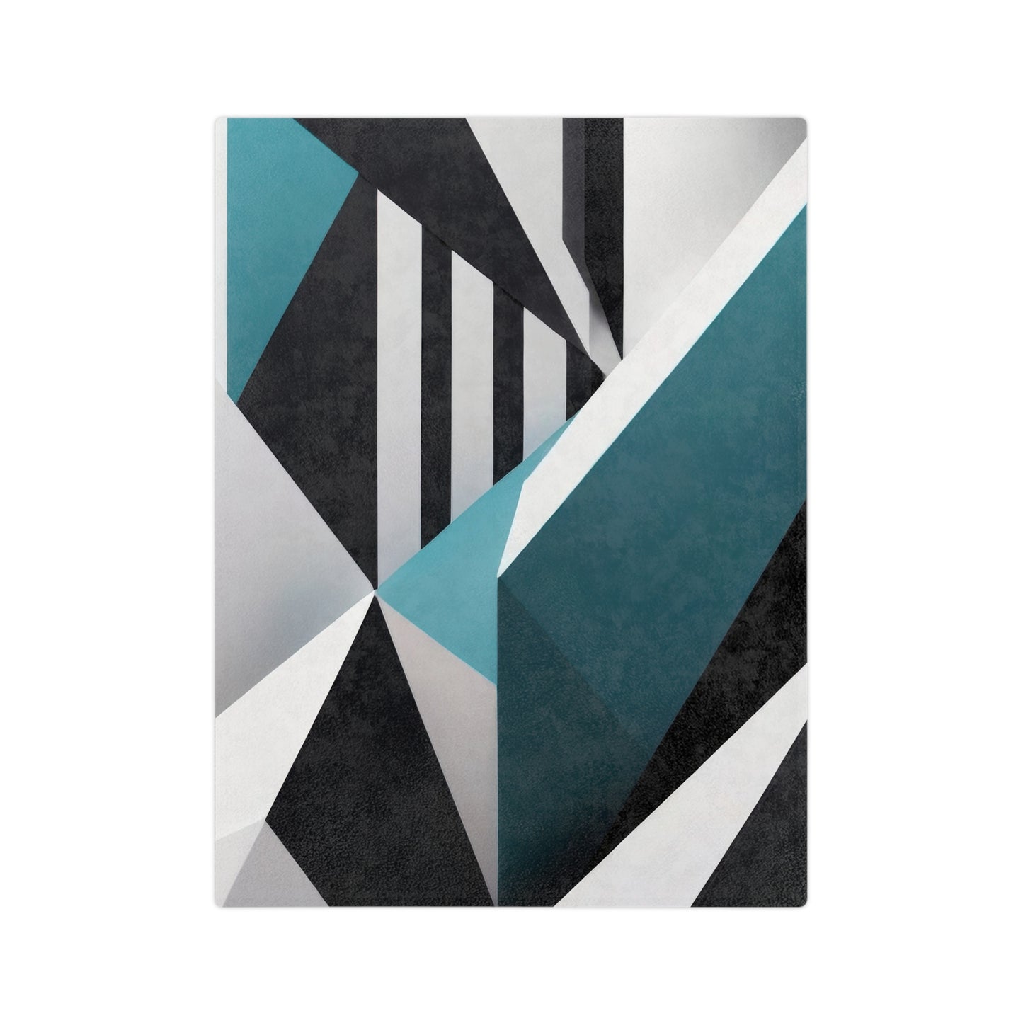 Modern Teal & Black Throw