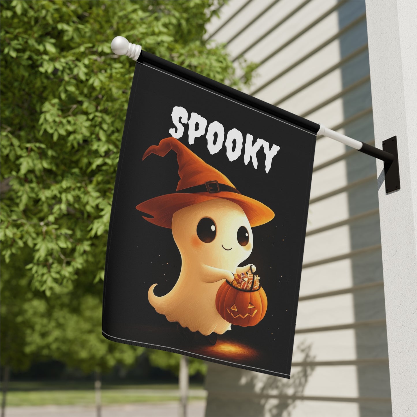Cute Spooky Ghost Garden Flag