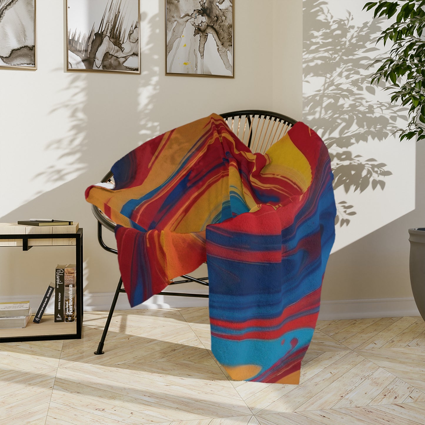 Vibrant Swirl Velveteen Blanket