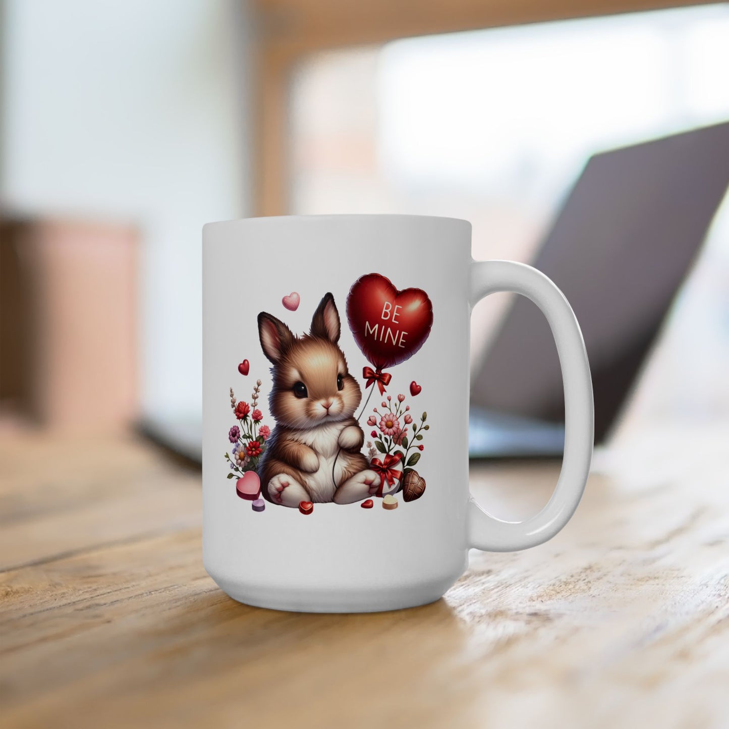 Adorable Bunny "BE MINE" Valentine's Coffee Mug