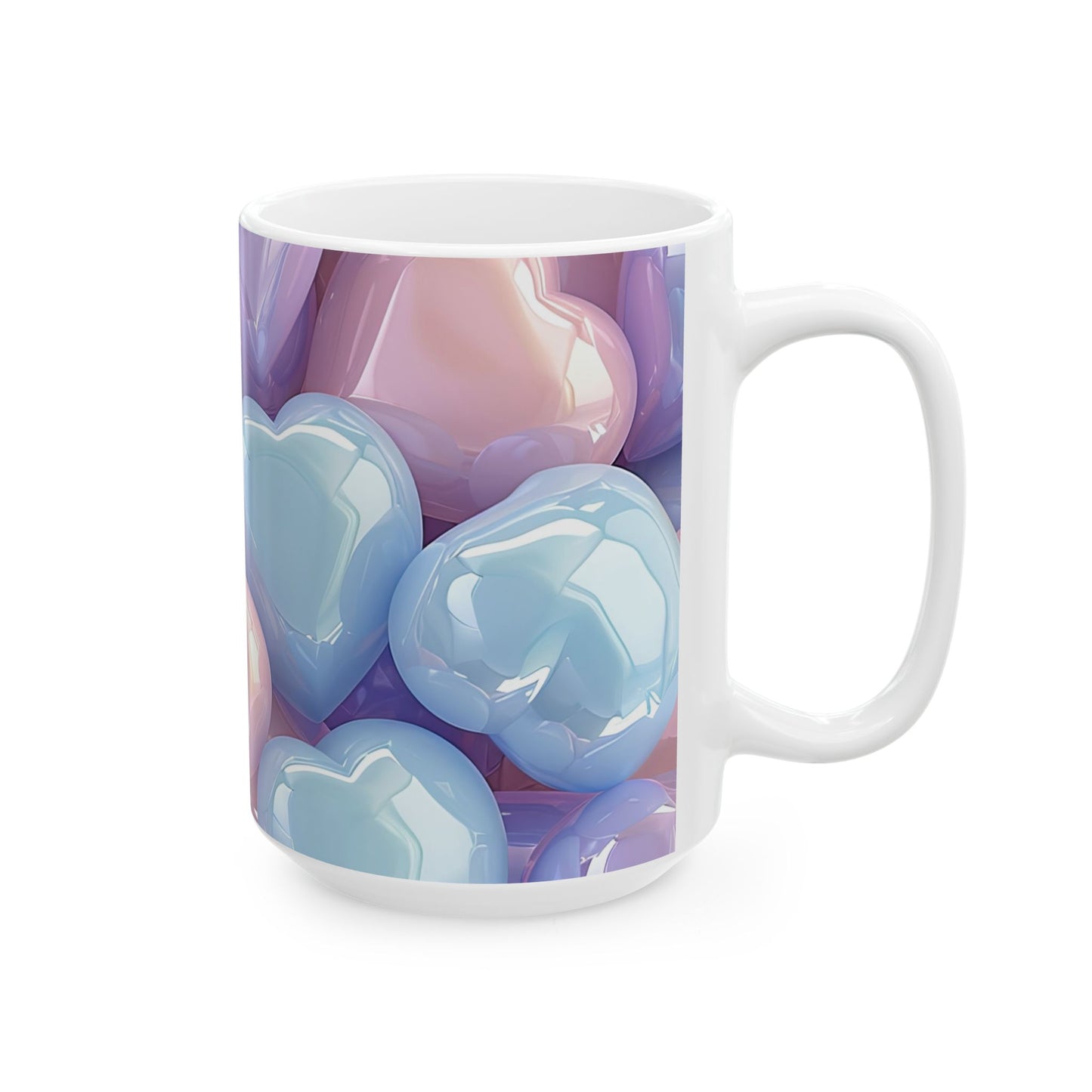 Shimmering Multi-Colored Iridescent Hearts Coffee Mug