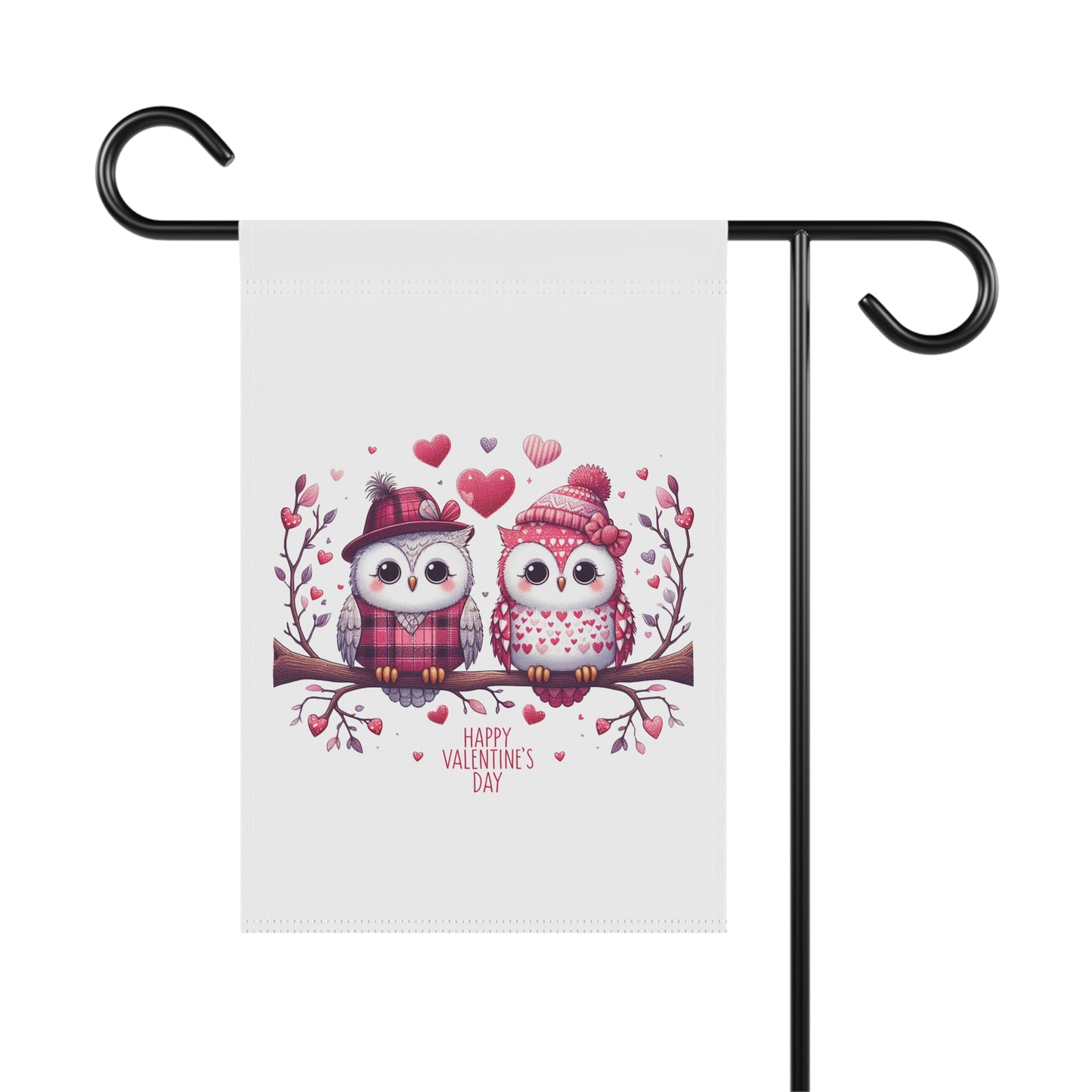 Precious Owl Valentine's Garden Flag