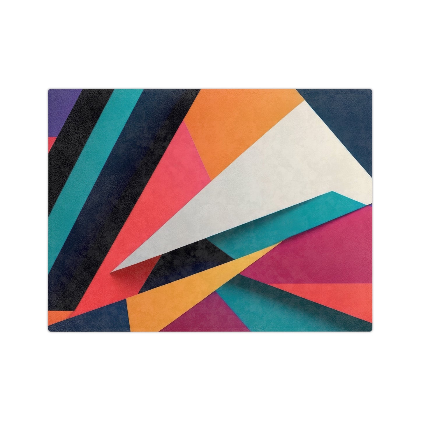 Colorful Abstract Geometric Velveteen Blanket