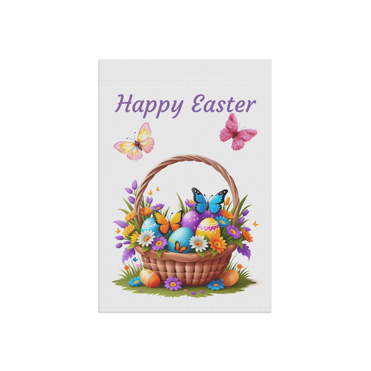 Elegant Easter Basket Garden Flag