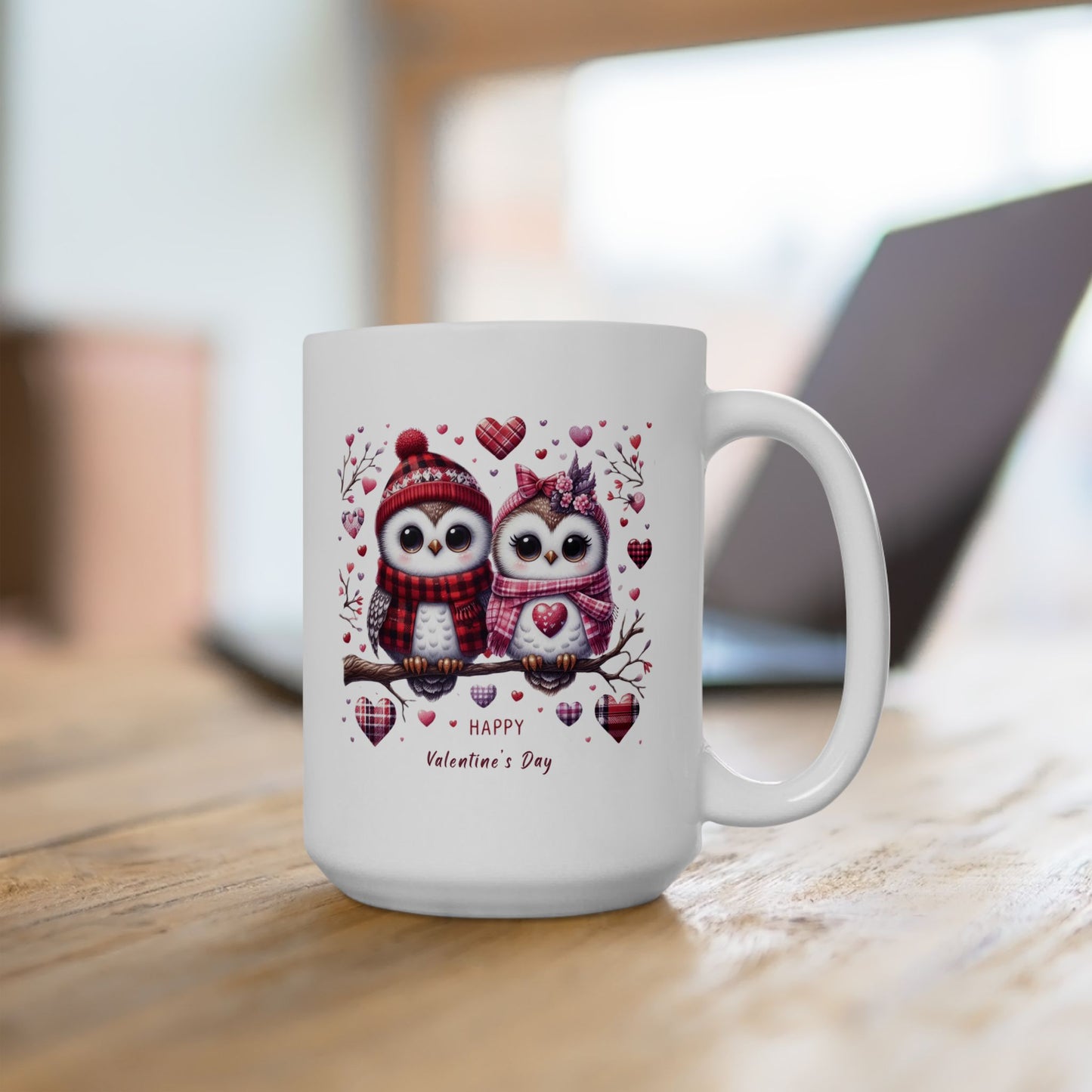 "Happy Valentine's Day" Owl Coffee Mug