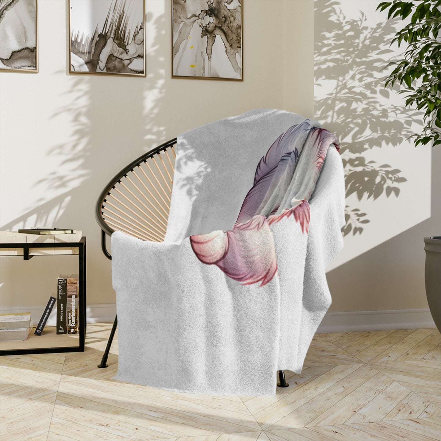 Adorable Big-Eyed Bunny Velveteen Blanket