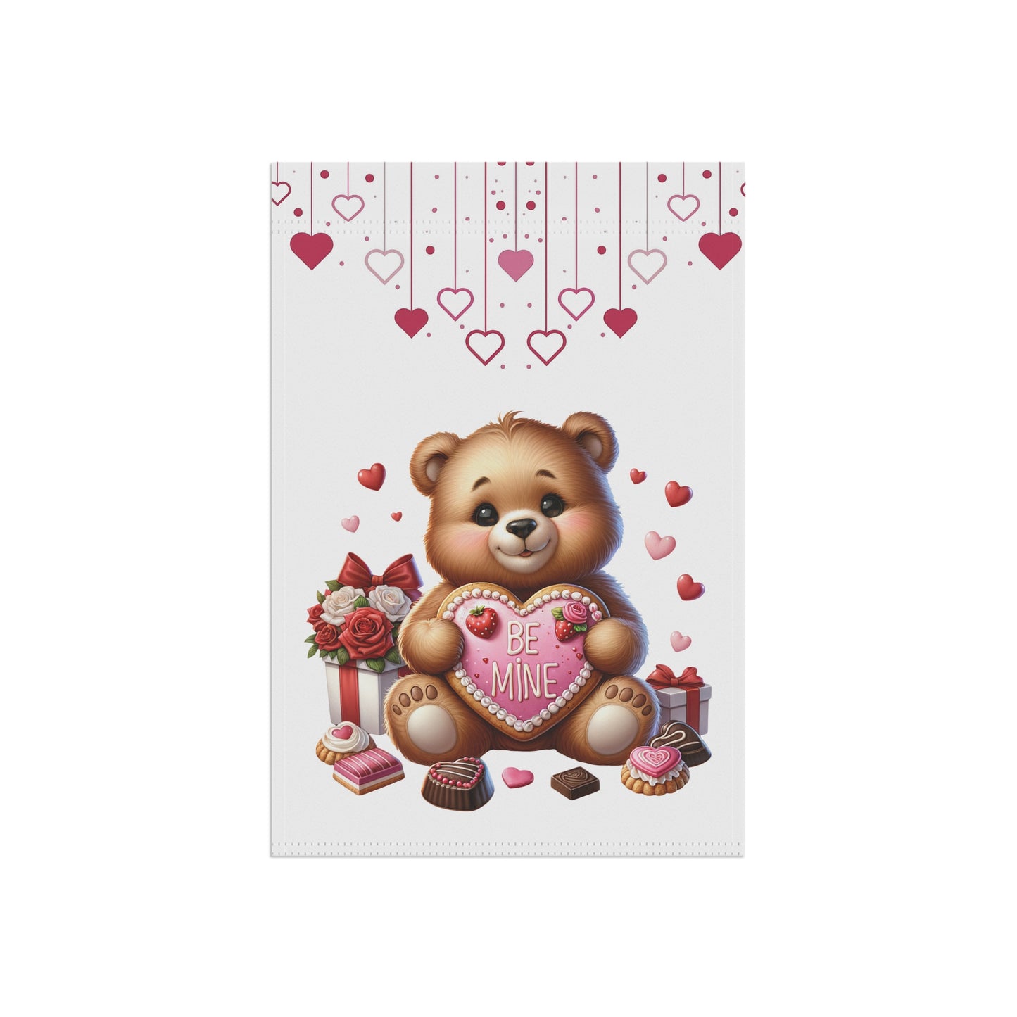 Valentine Teddy Bear Garden Flag