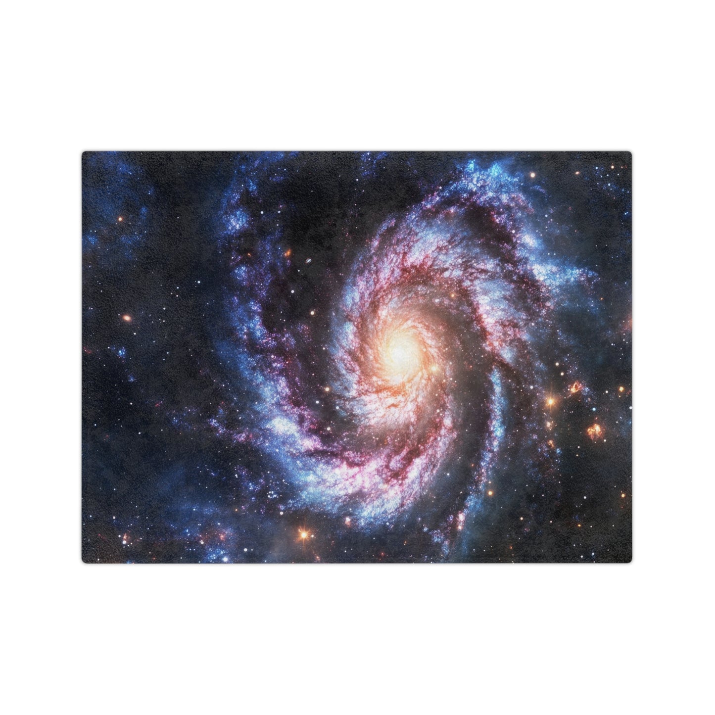 Lightweight Velveteen Plush Blanket with Spiral Galaxy Design