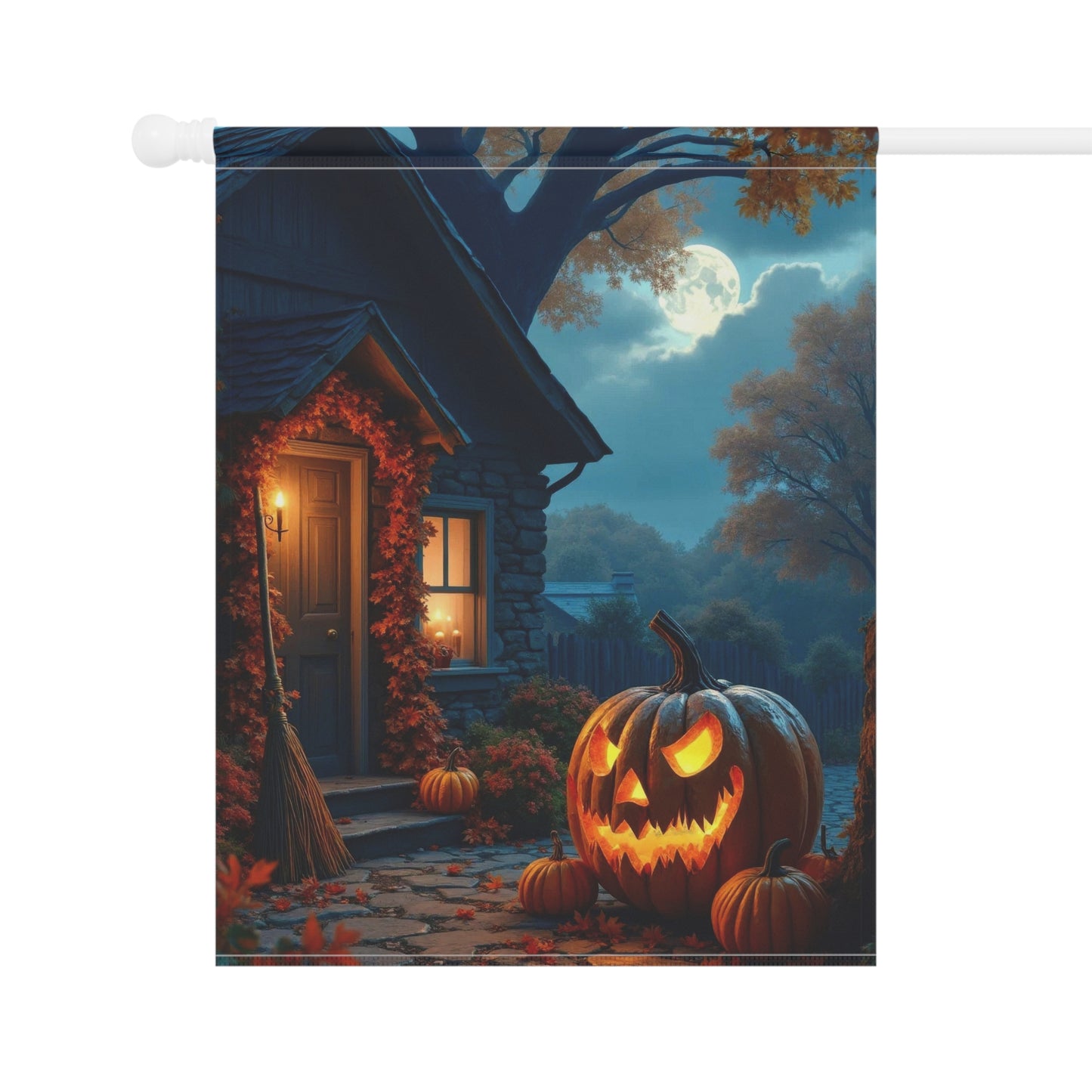 Rustic Halloween Pumpkin Garden Flag