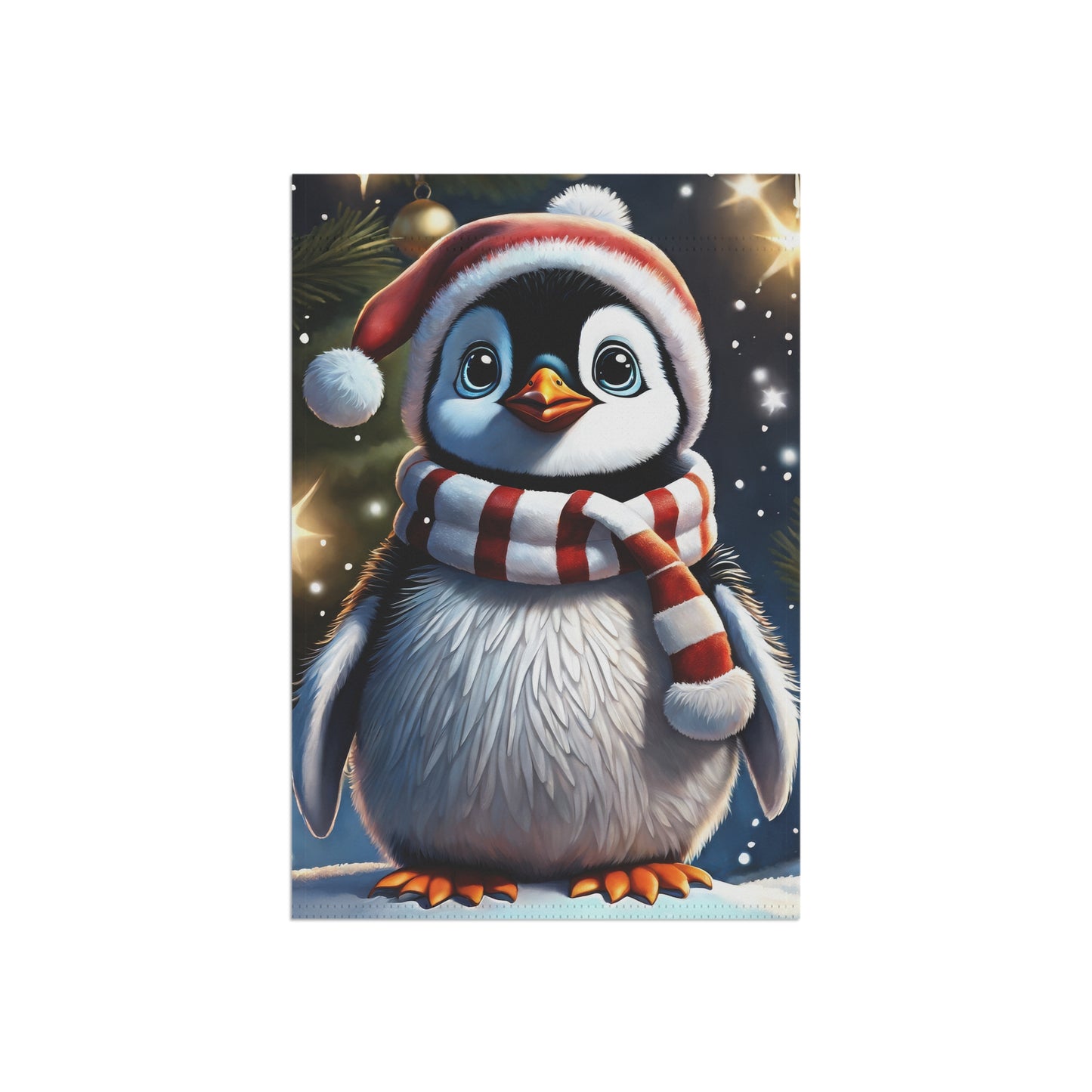 Christmas Penguin Holiday Garden Flag/ House Banner