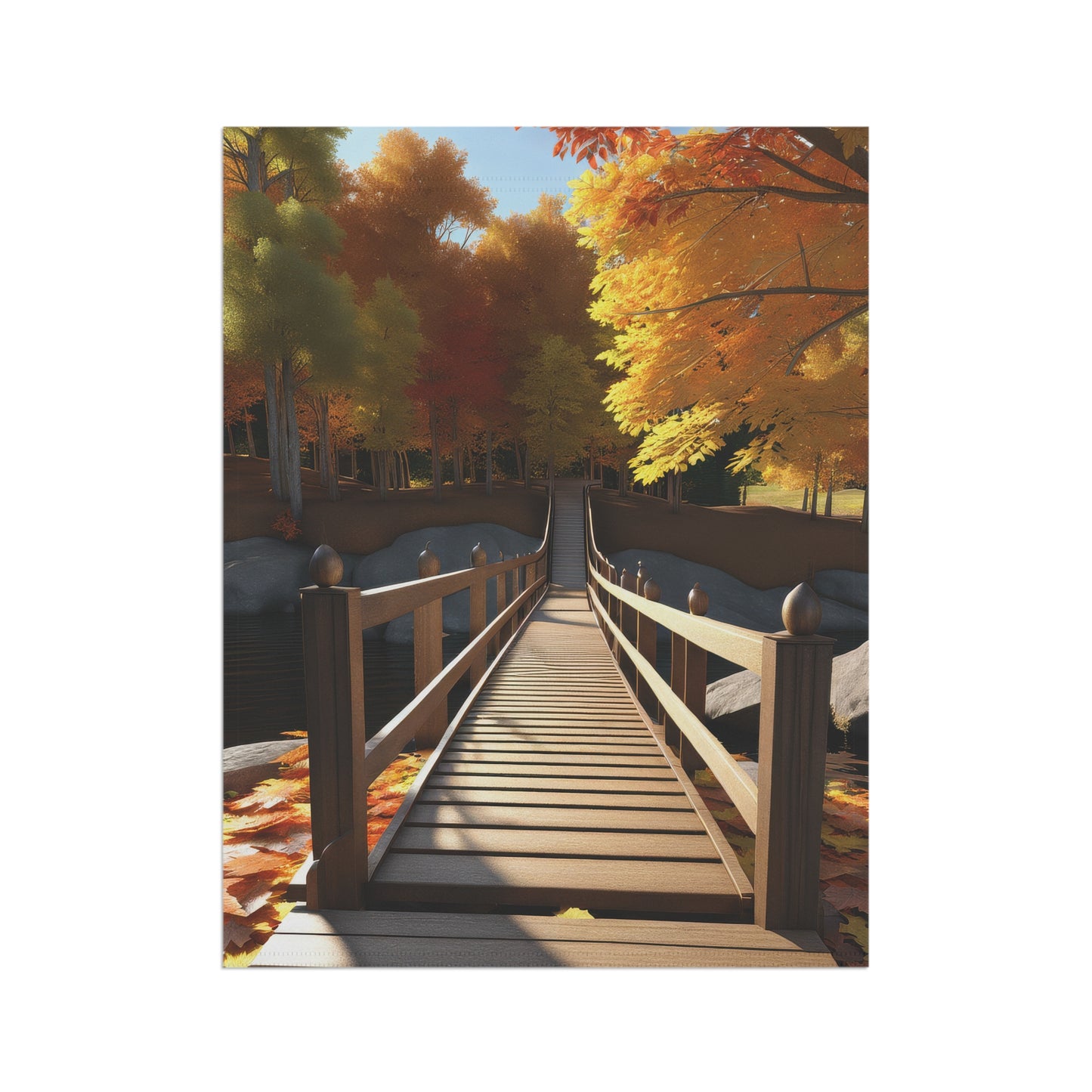 Colorful Autumn Scene Garden & House Banner