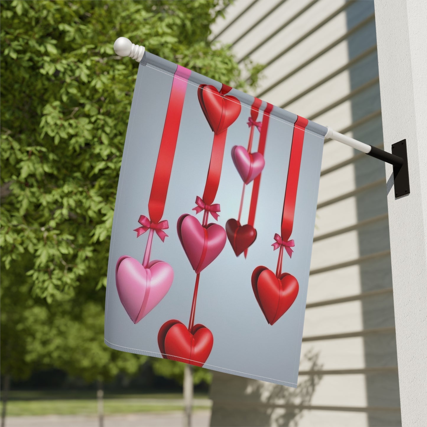 Hanging Hearts Valentine Garden Flag