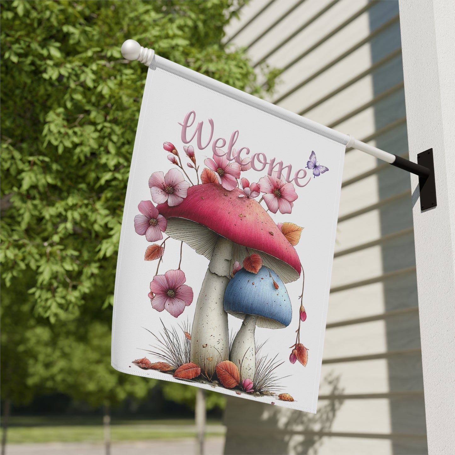Cute Mushroom Garden Flag
