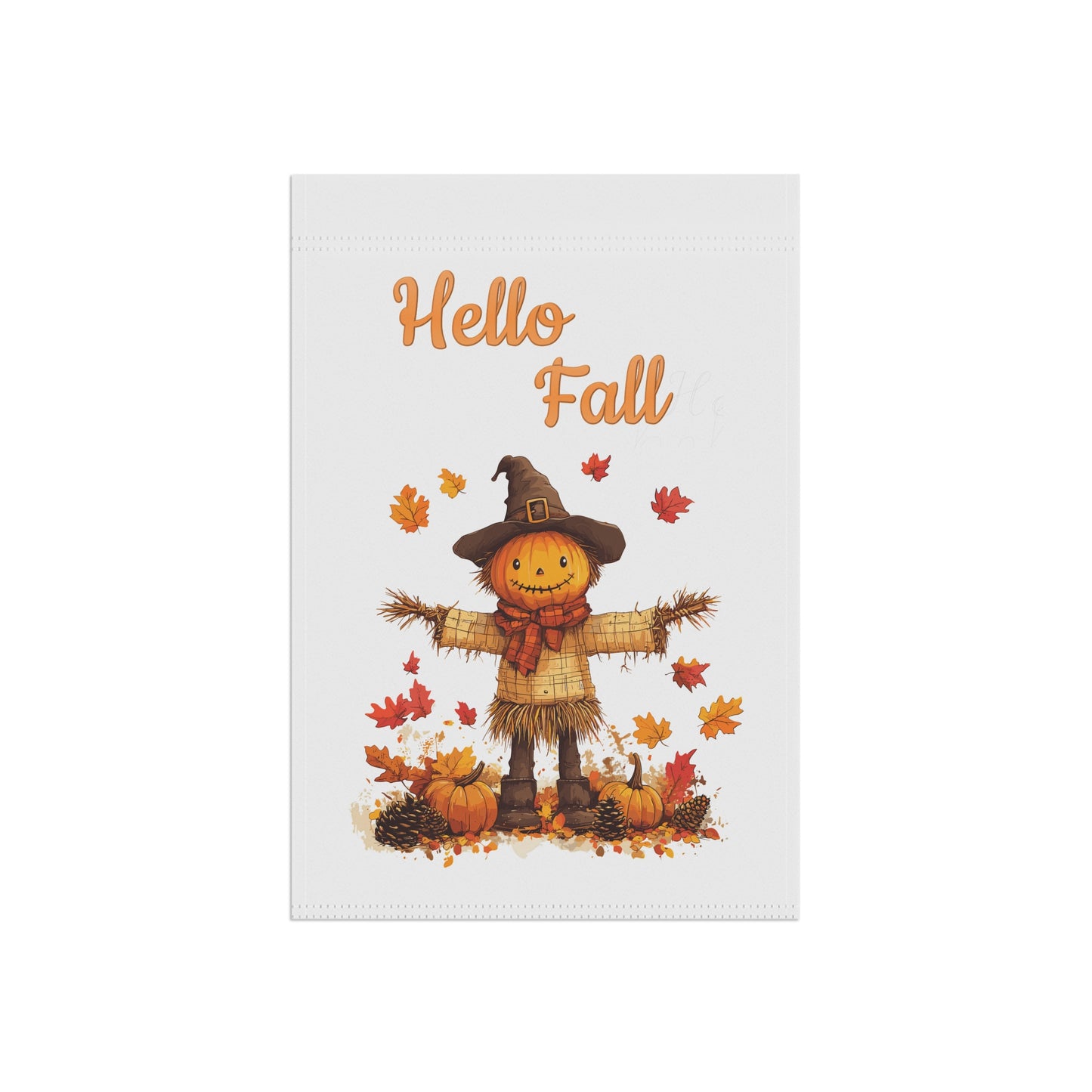 Hello Fall Pumpkin Scarecrow Garden Flag