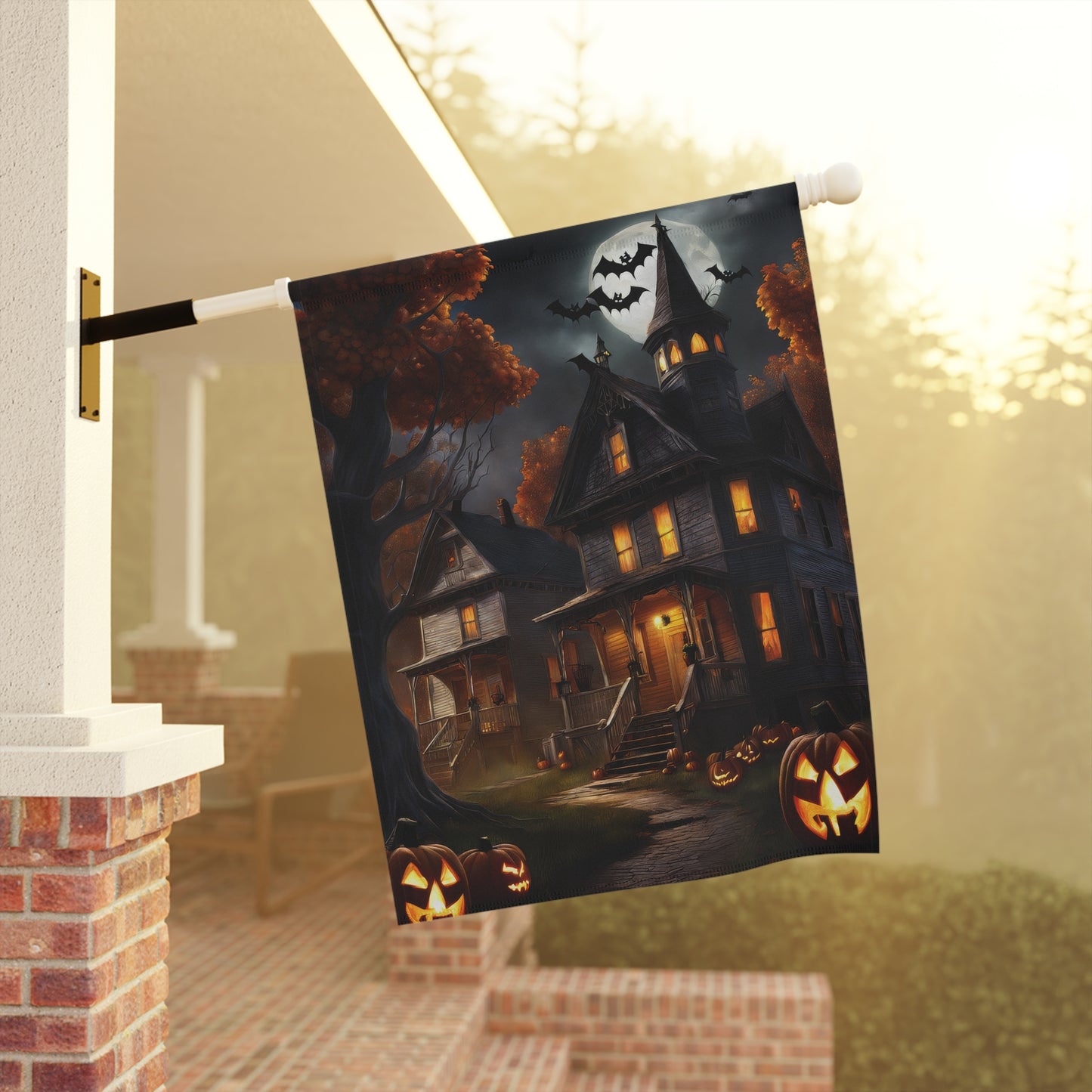Creepy Halloween House Garden Flag/ House Banner