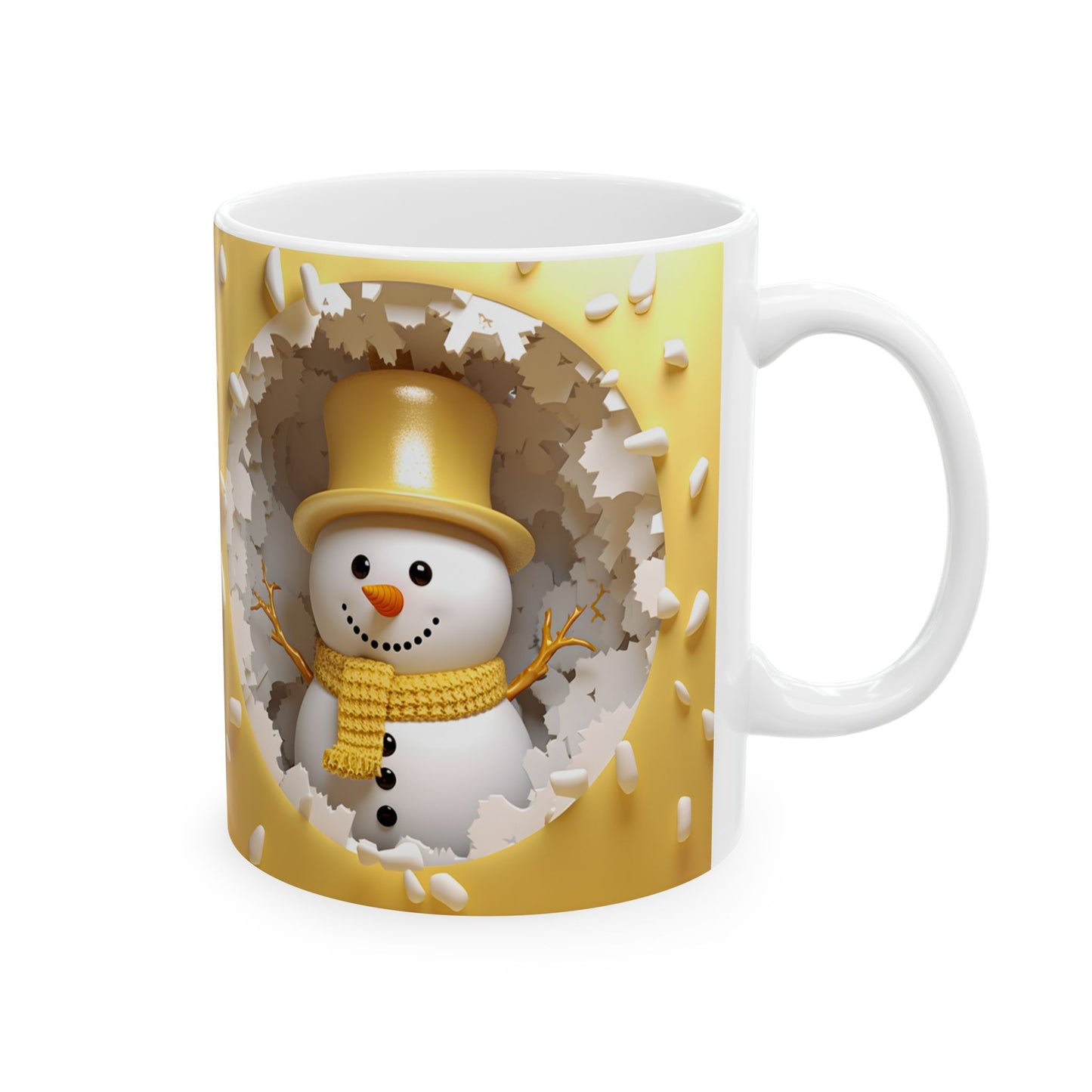 Cheerful 3-D Snowman Coffee Mug