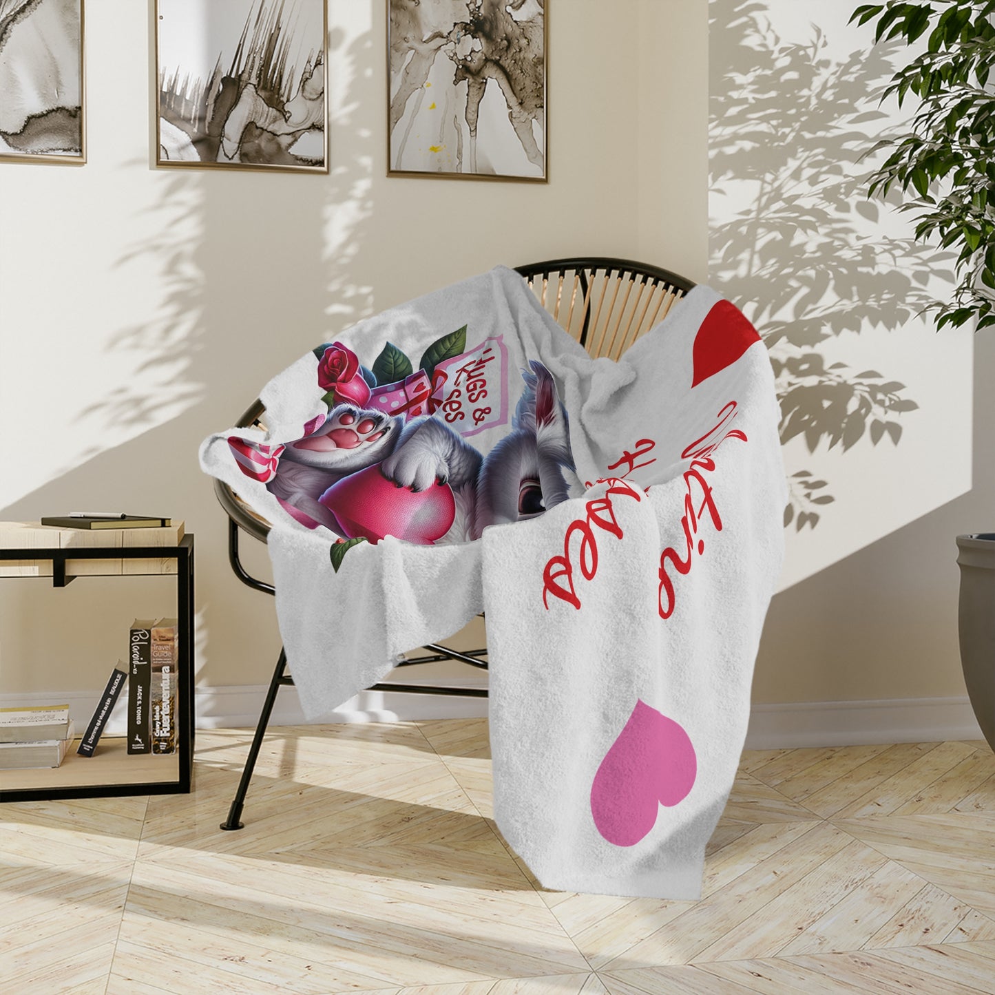 Valentine Hugs & Kisses Koala Velveteen Blanket