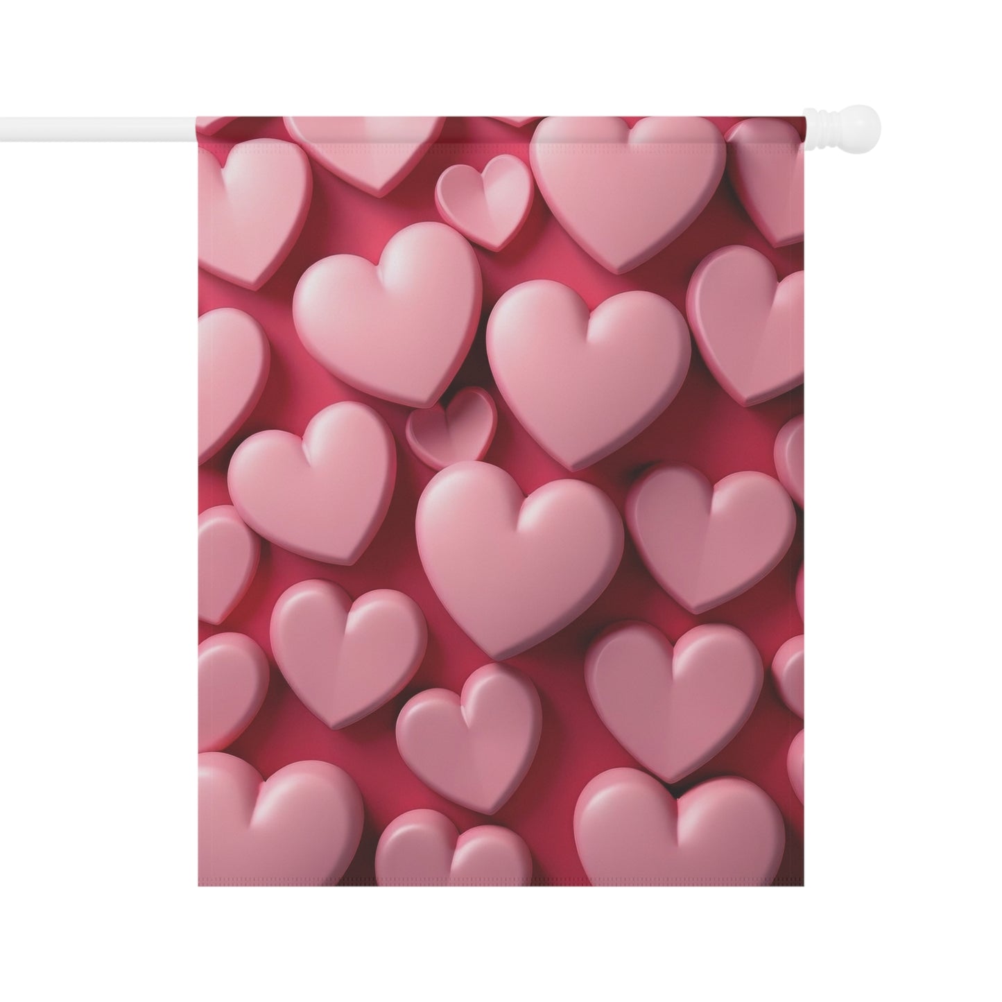 Pink Hearts Valentine Garden Flag