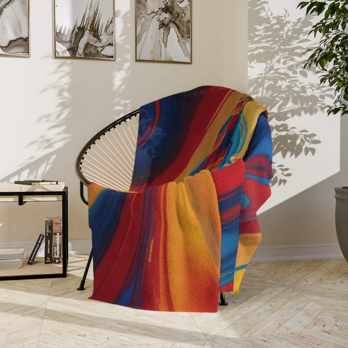 Vibrant Swirl Velveteen Blanket