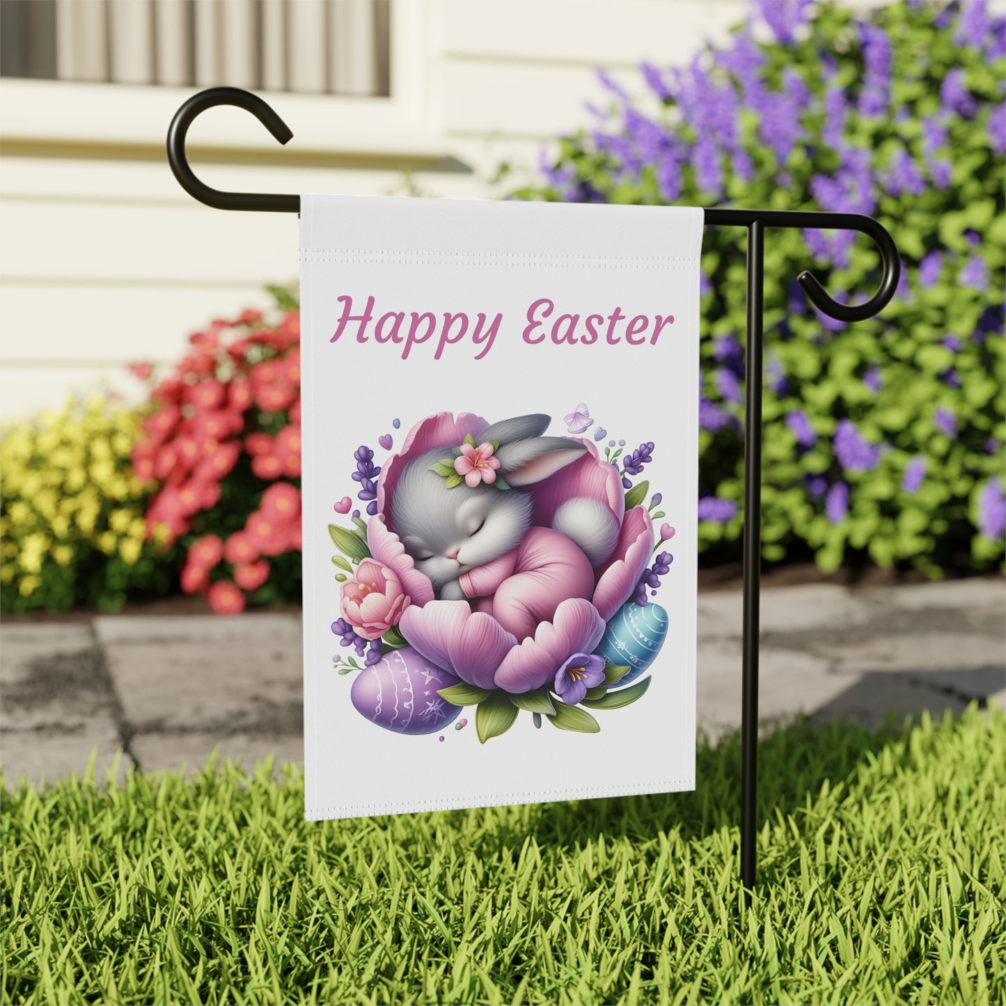 Sleeping Bunny Easter Garden Flag