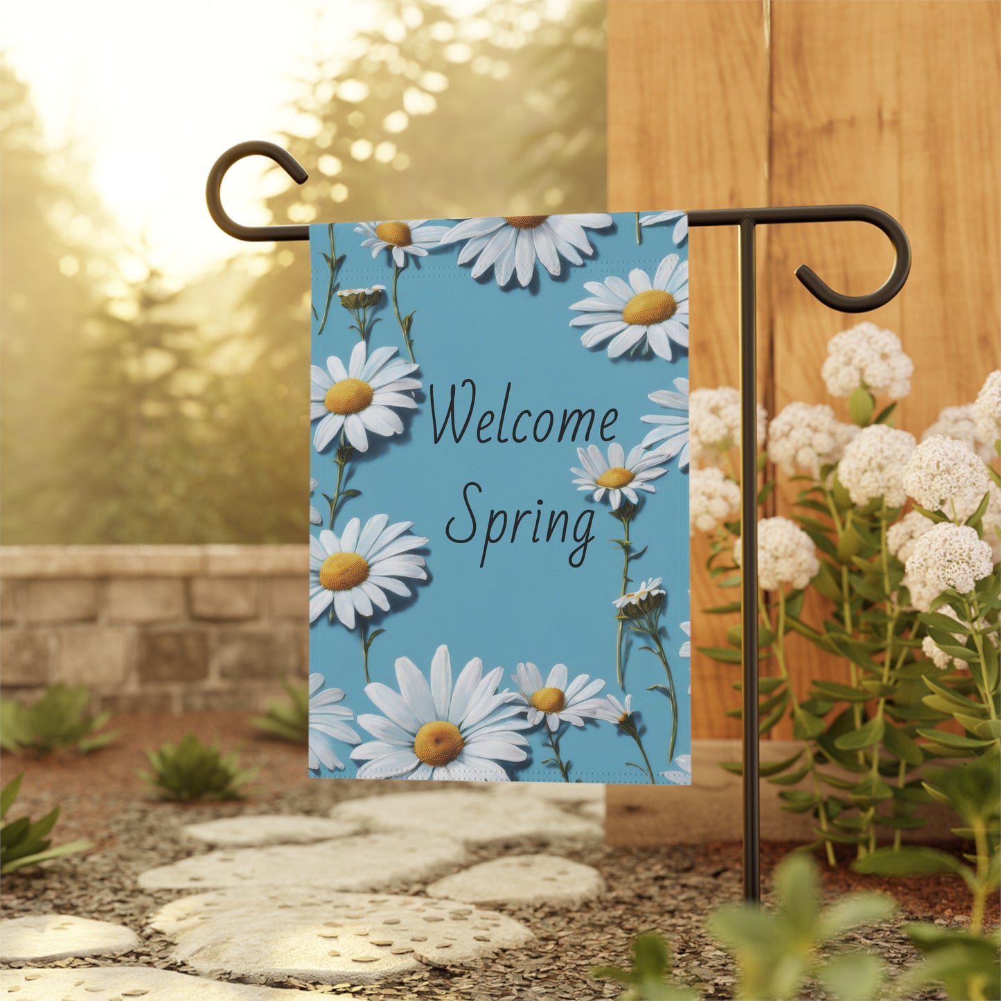 Welcome Spring Daises Garden Flag