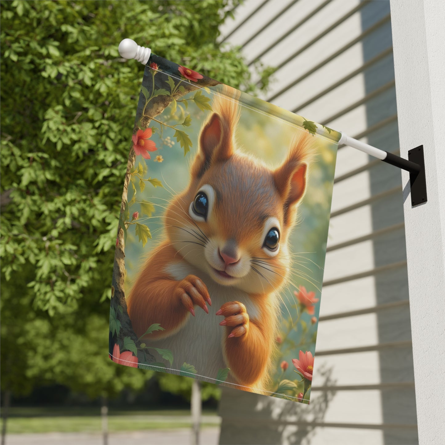 Cute Squirrel Garden Flag