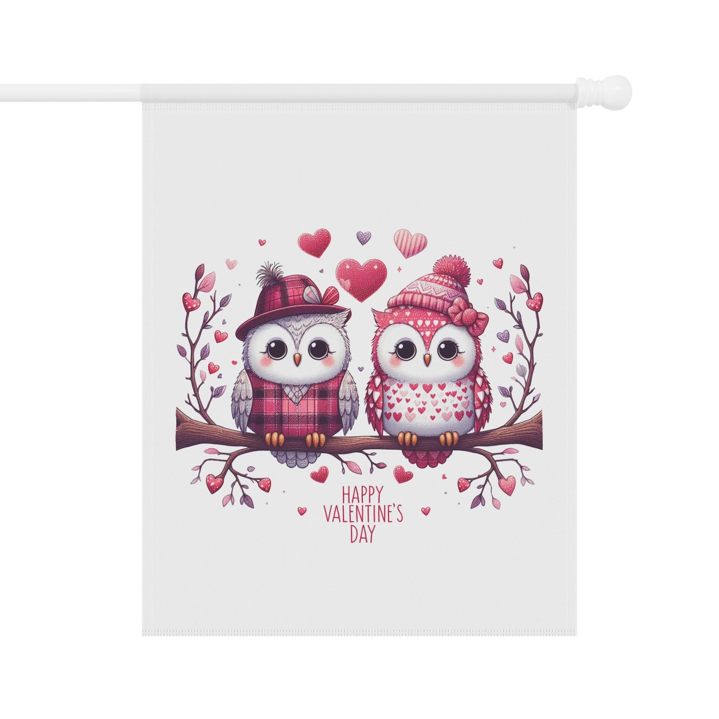 Precious Owl Valentine's Garden Flag