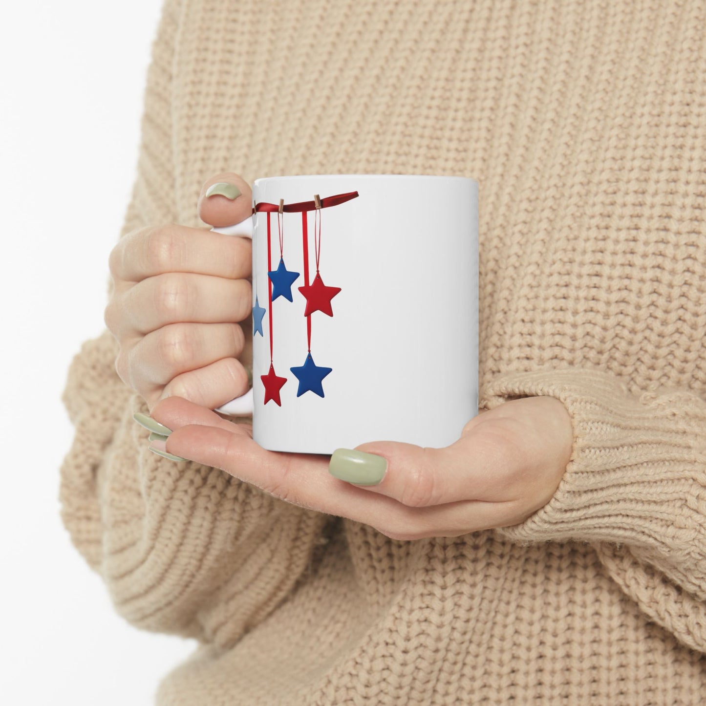 Patriotic Red & Blue Stars Coffee Mug