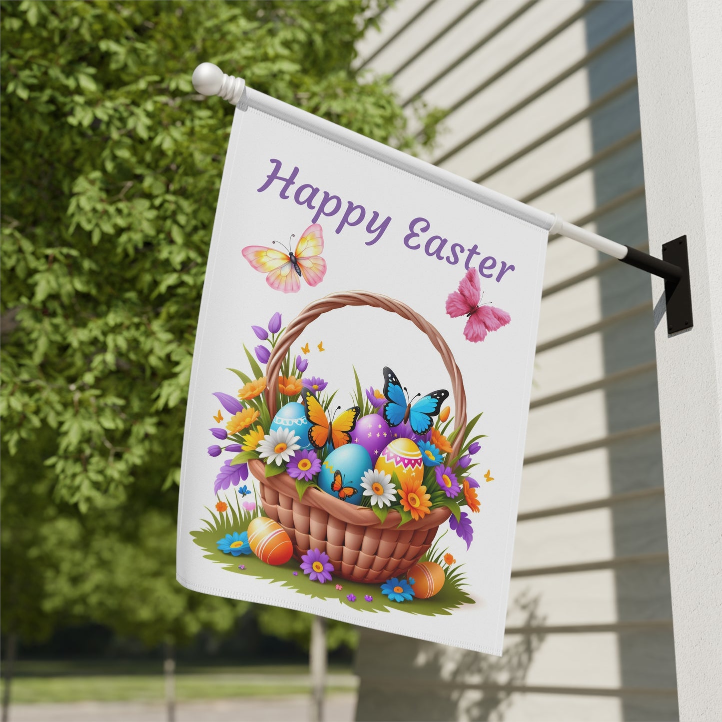 Elegant Easter Basket Garden Flag