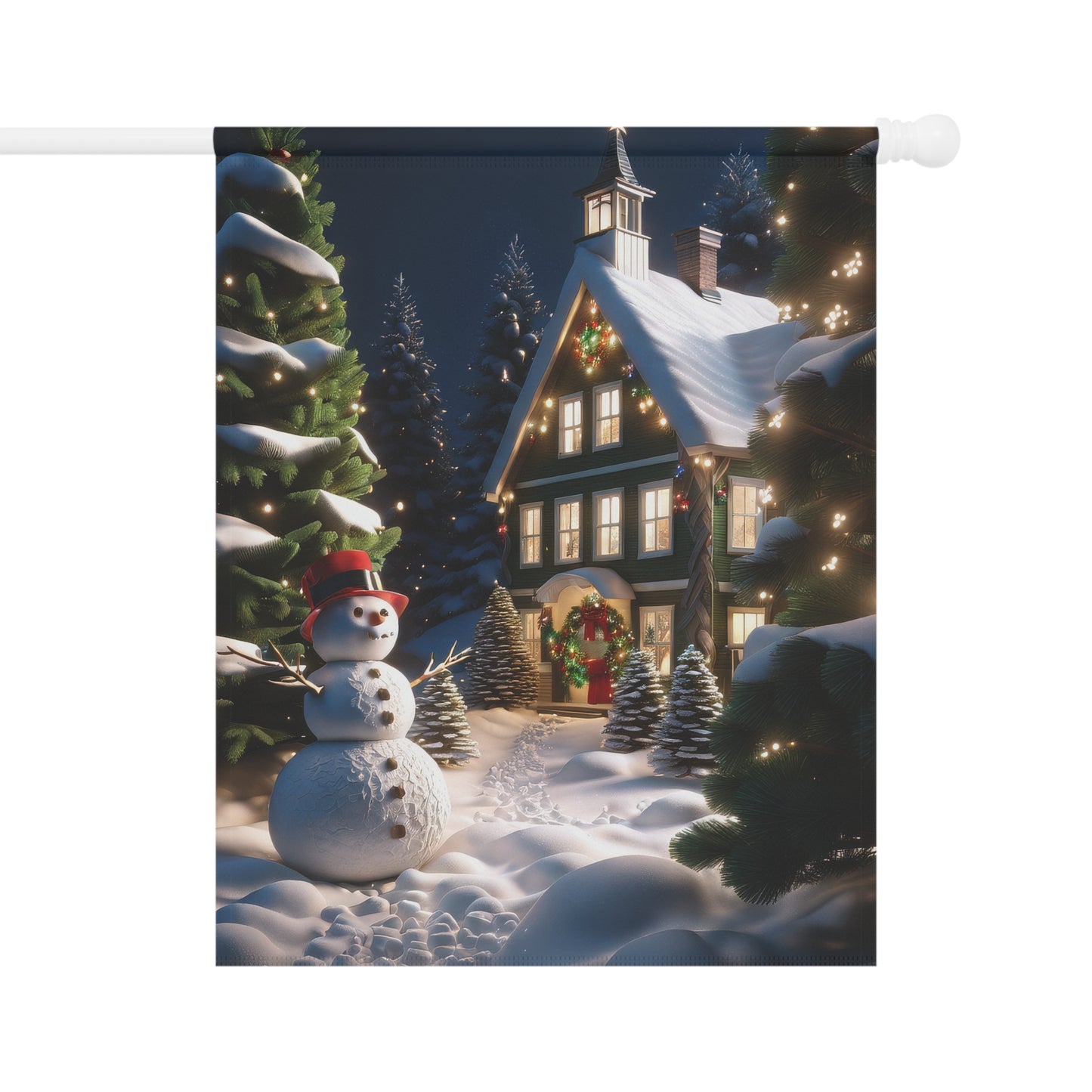 Cute Snowman Holiday Garden Flag/ House Banner