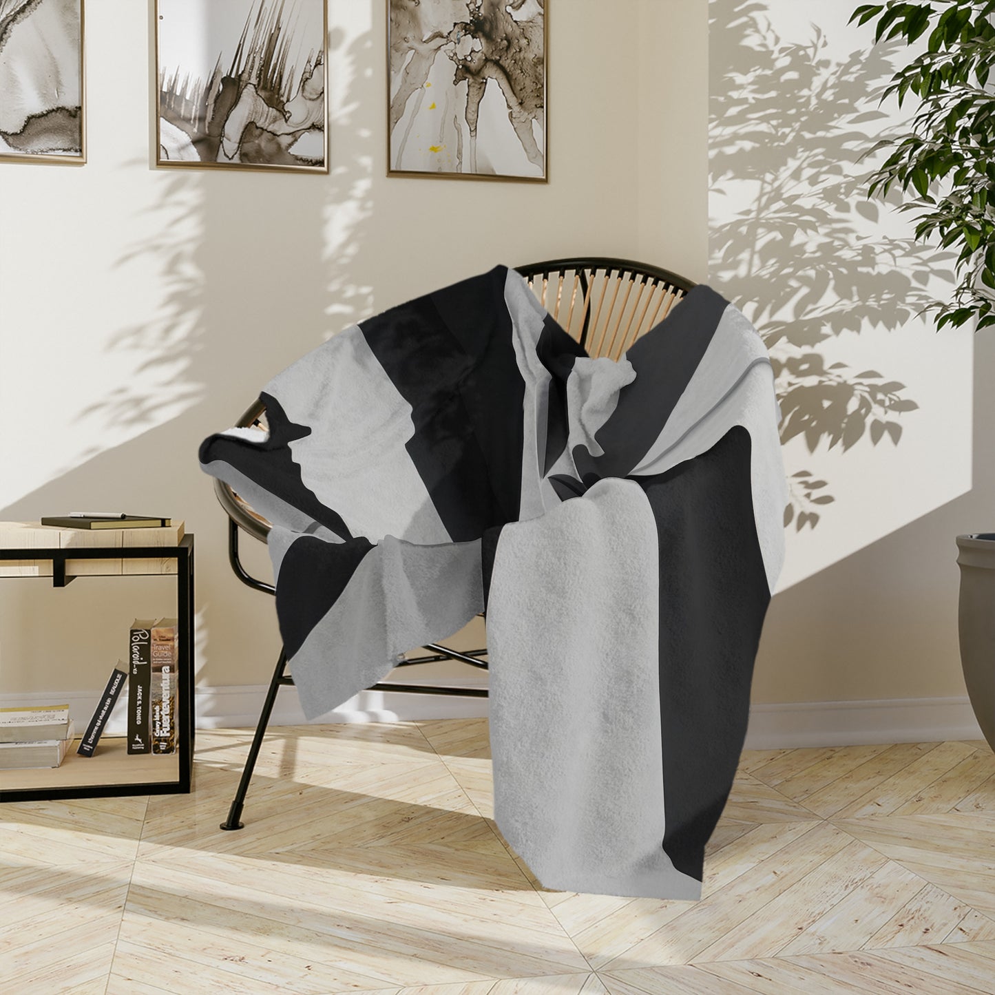 Monochrome Angles Velveteen Blanket
