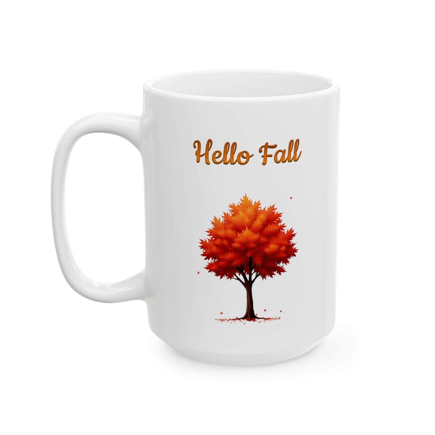 Hello Fall Red Autumn Tree Coffee Mug