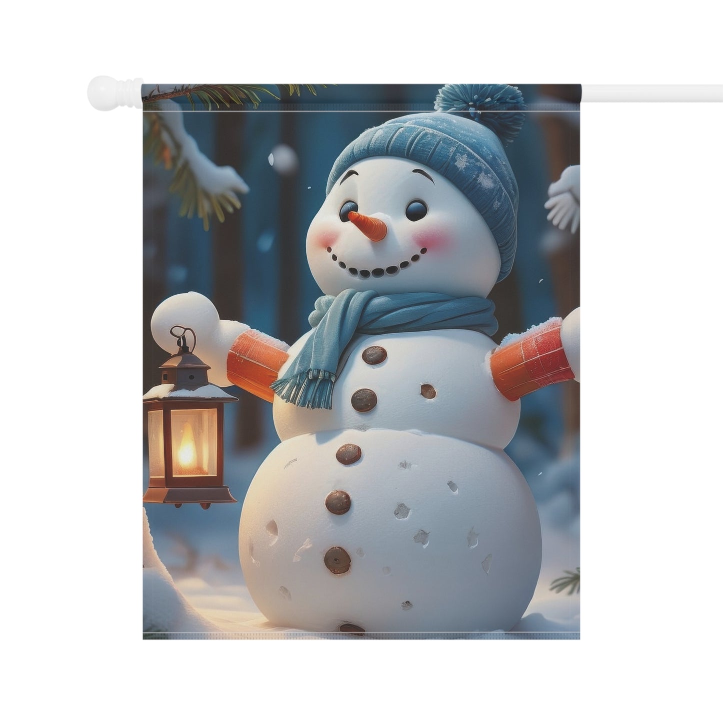 Happy Snowman Garden Flag