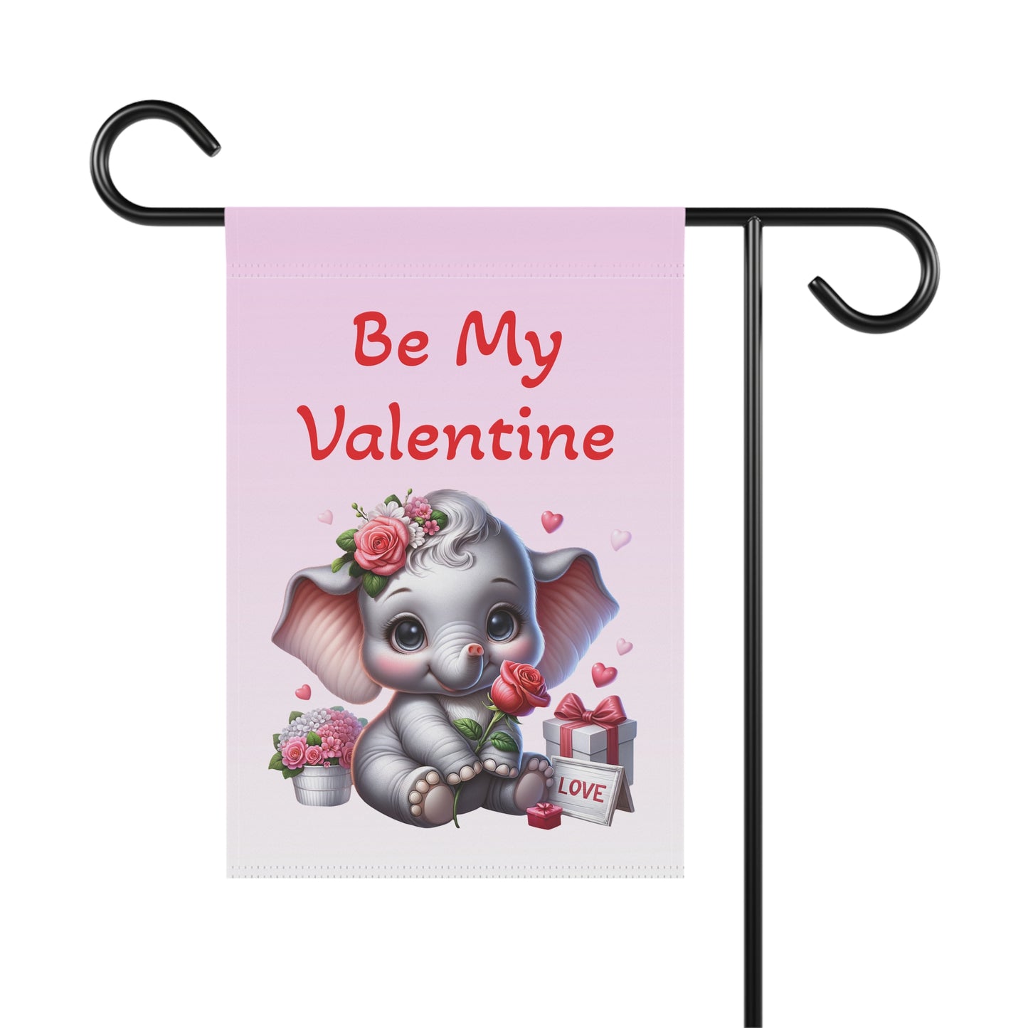 Be My Valentine Elephant Garden Flag
