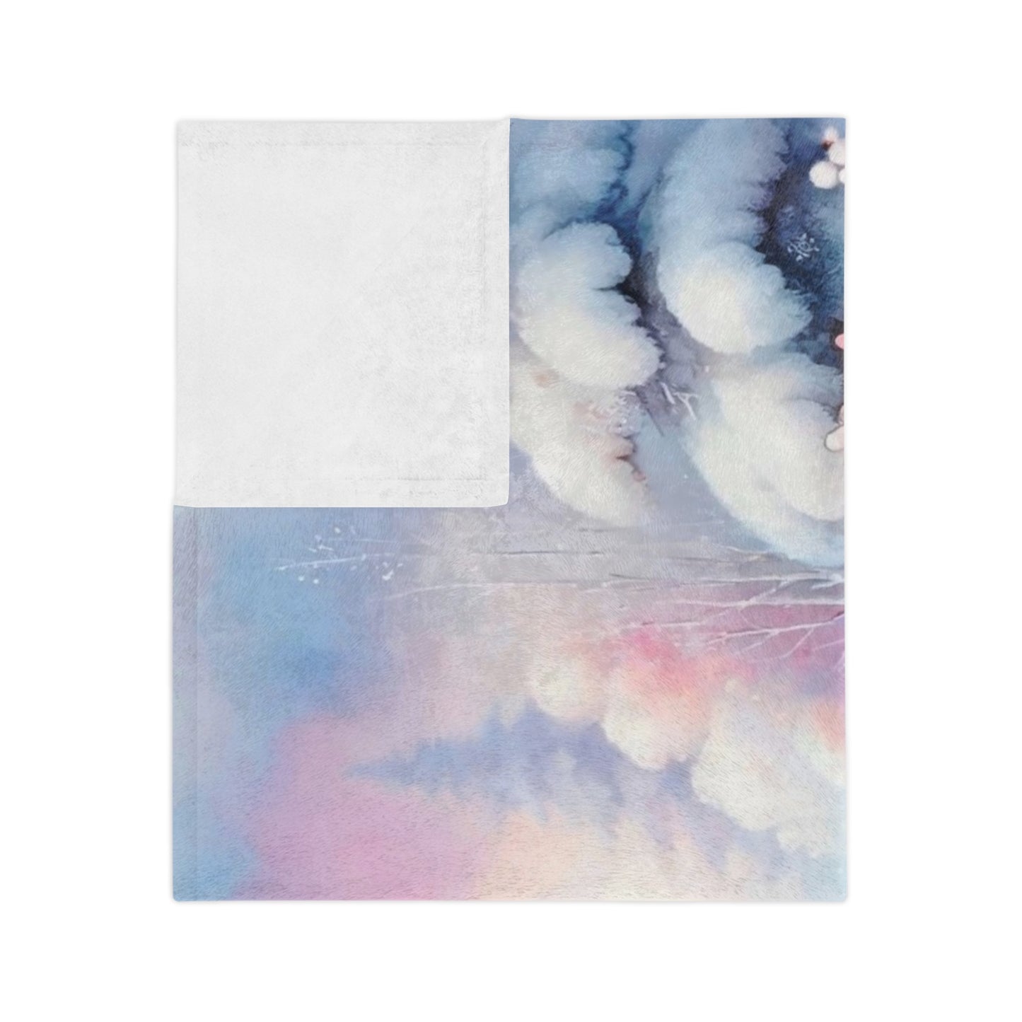 Sweet Winter Bird Friends Velveteen Blanket