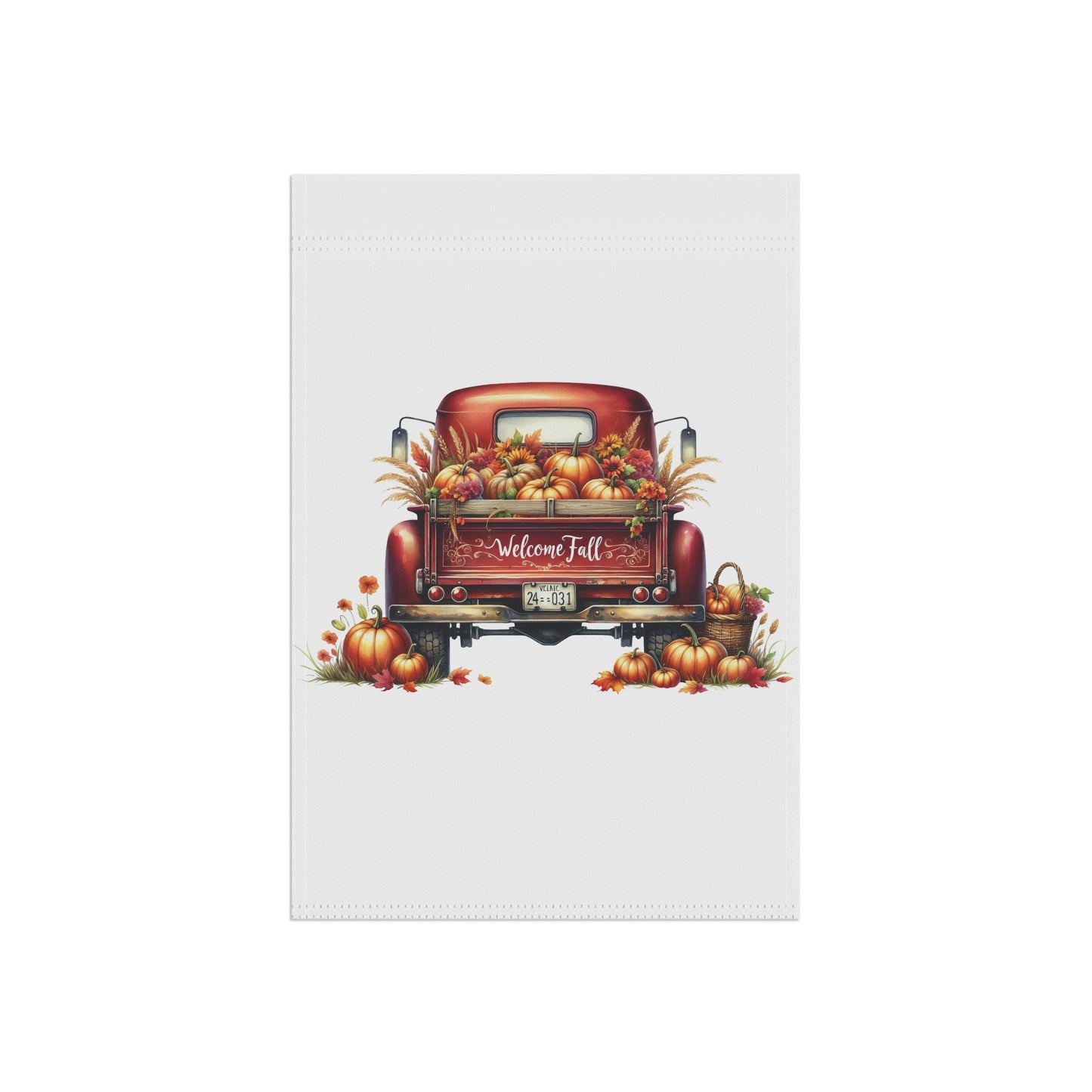 Vintage Truck Welcome Fall Flag