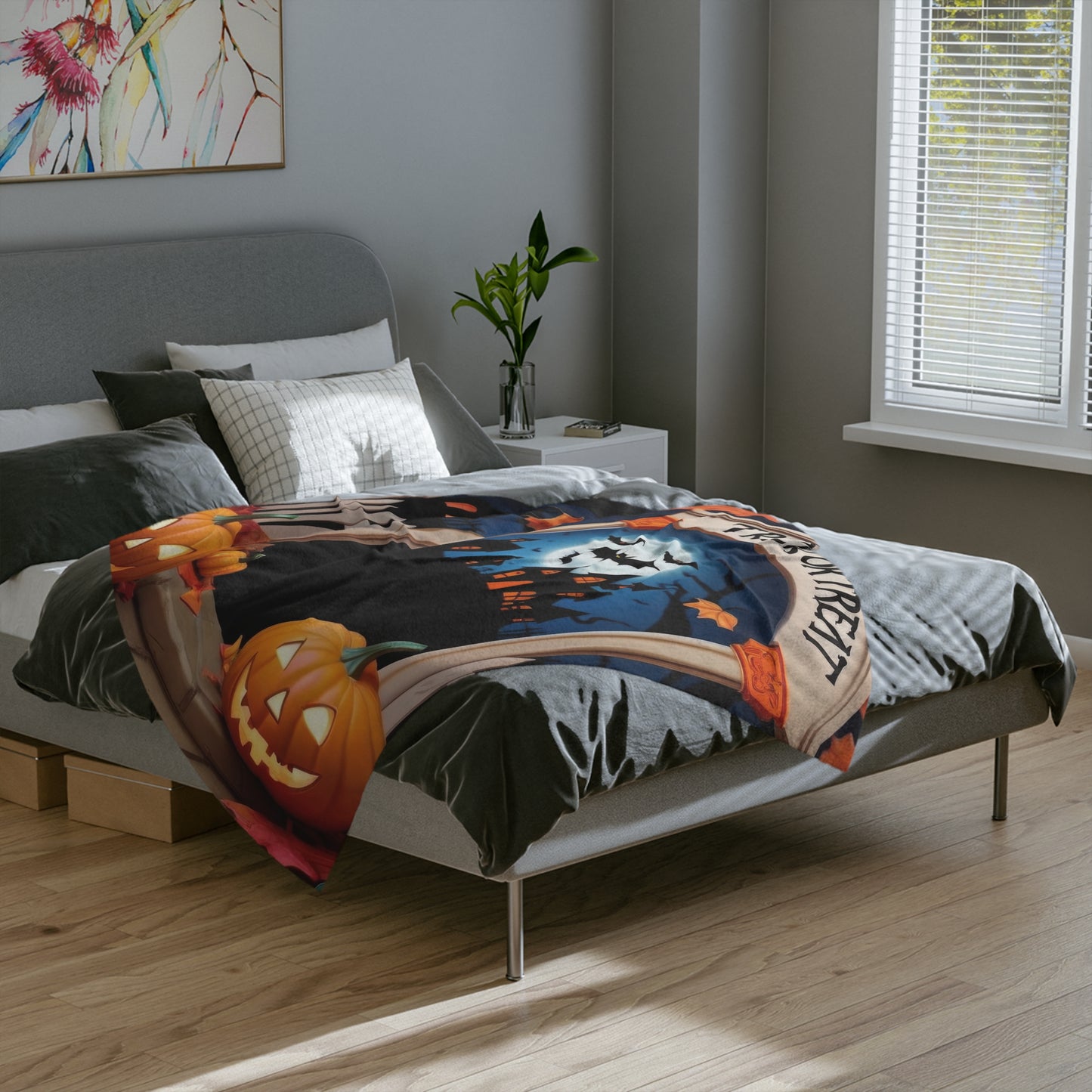 Haunted House Halloween Blanket