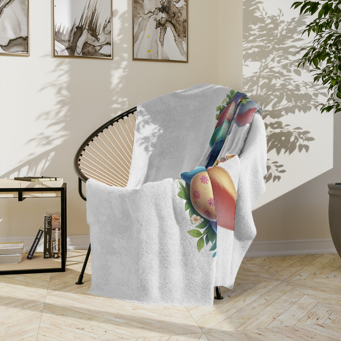 Cute Easter Bunny Couple Velveteen Blanket