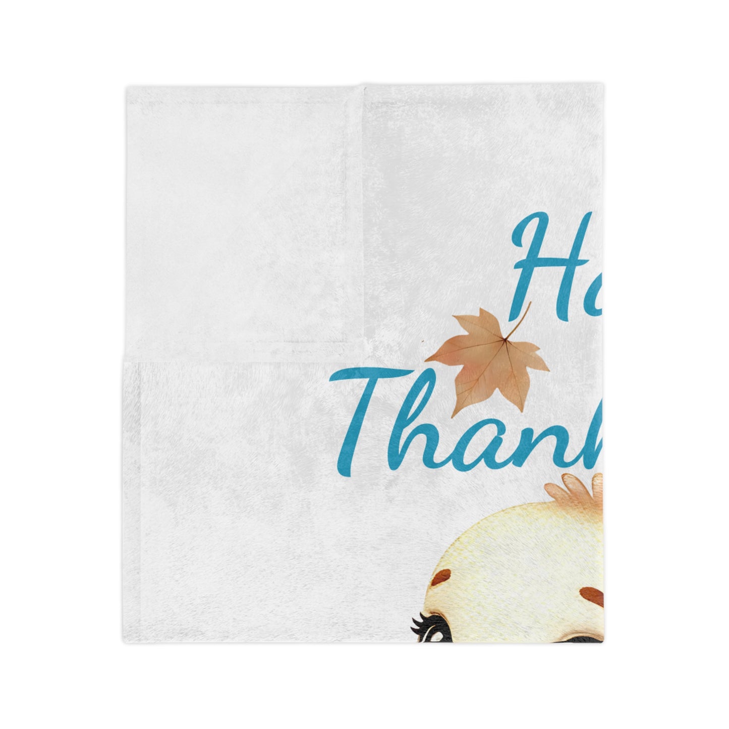 Happy Thanksgiving Cute Turkey Lightweight Velveteen Blanket