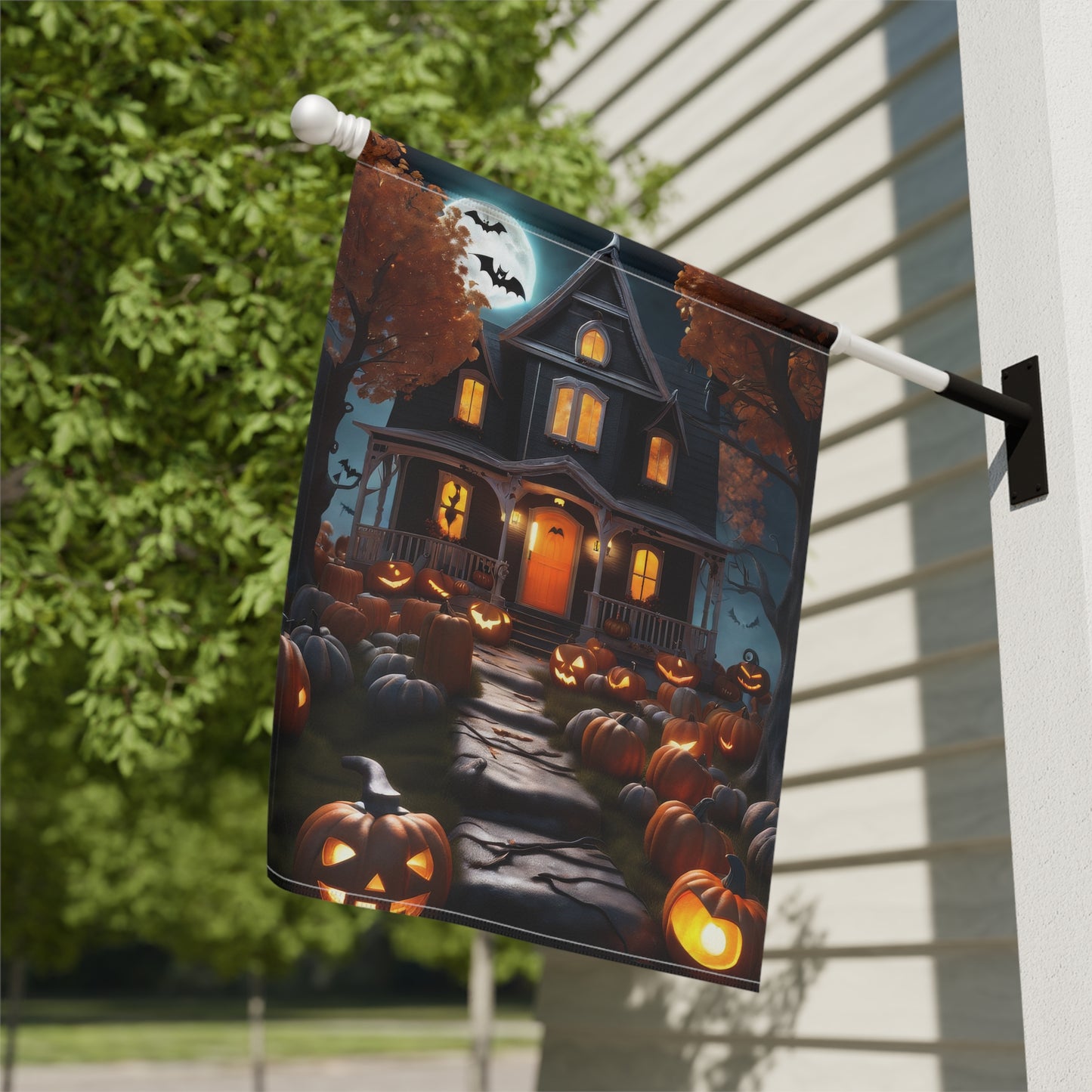 Haunted House Halloween Garden Flag/ House Banner