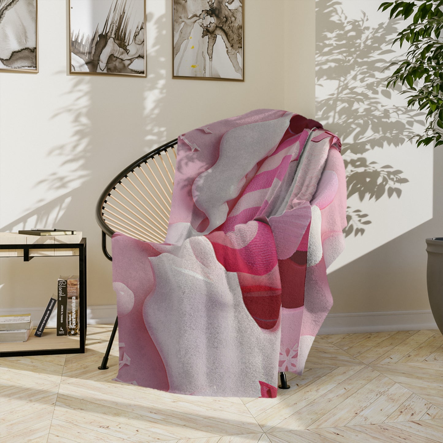 Cute pink snowman Velveteen Blanket