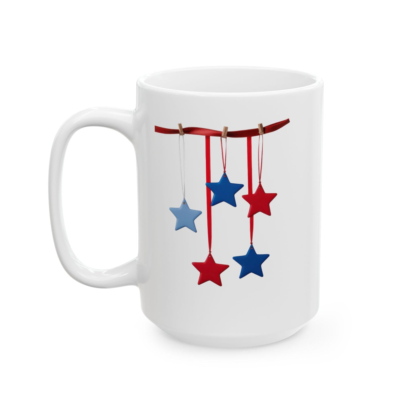 Patriotic Red & Blue Stars Coffee Mug
