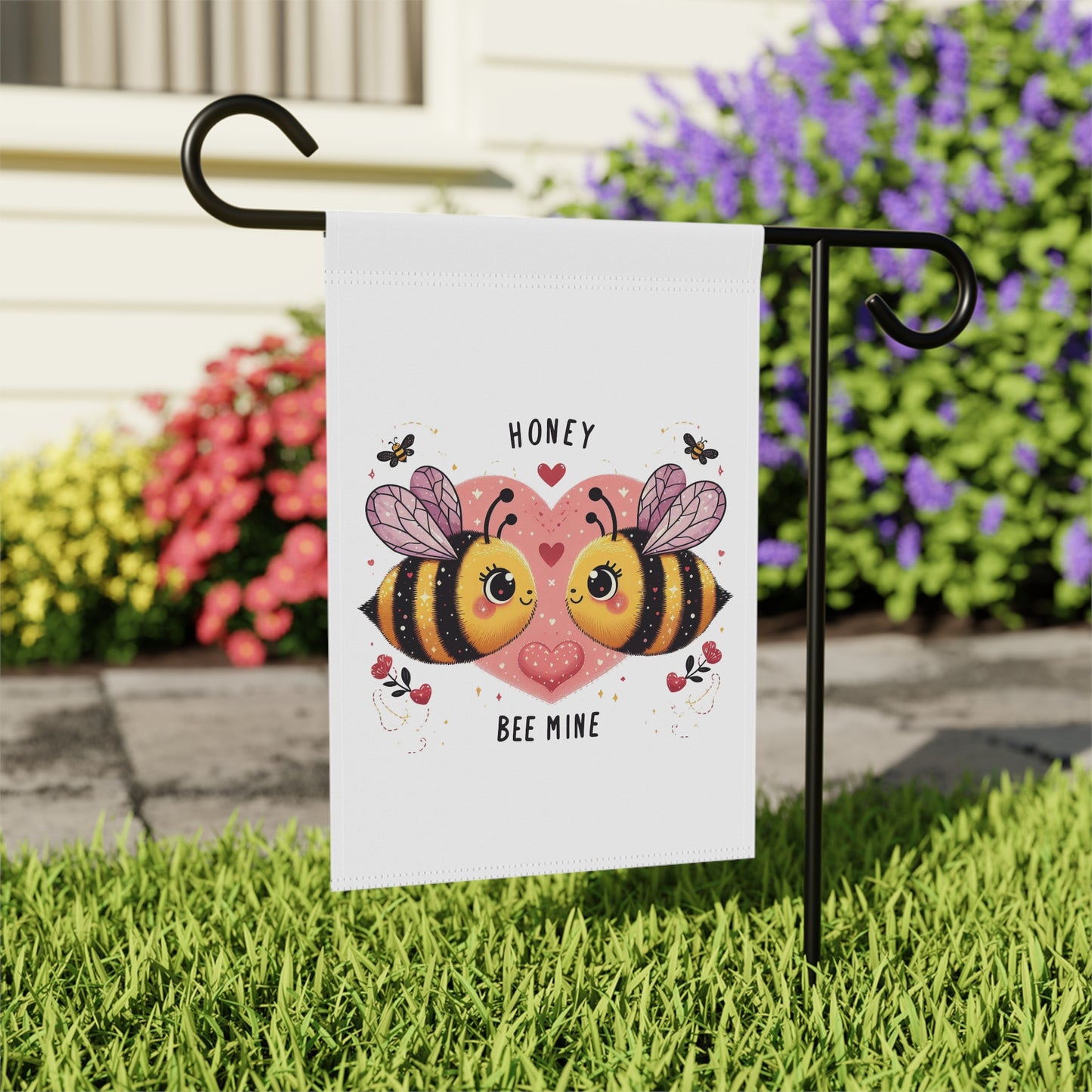 "Honey Bee Mine" Valentine's Day Garden Flag